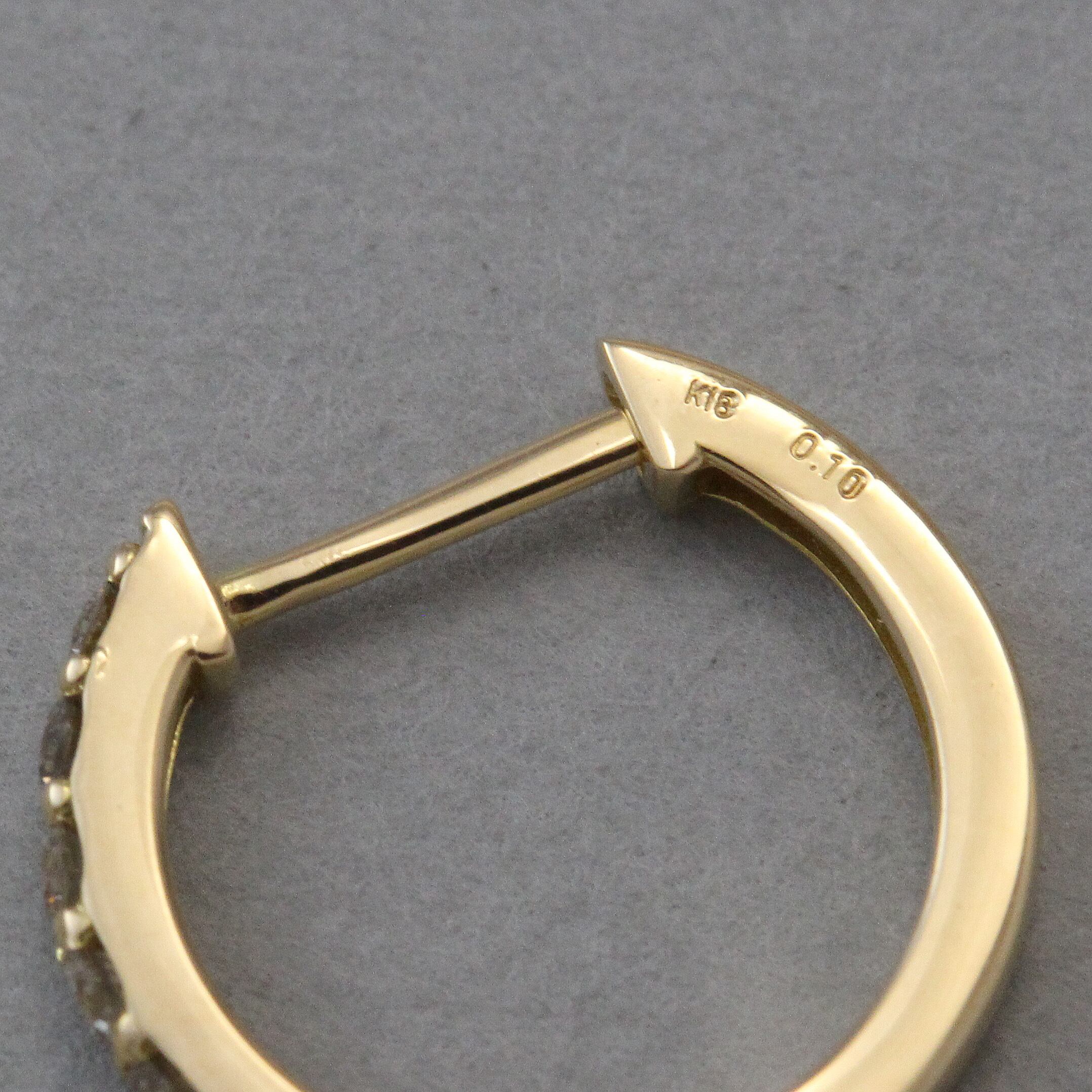 K18 ダイヤモンド0.26ctx2 合計0.52ct フープピアス ゴールド 本物