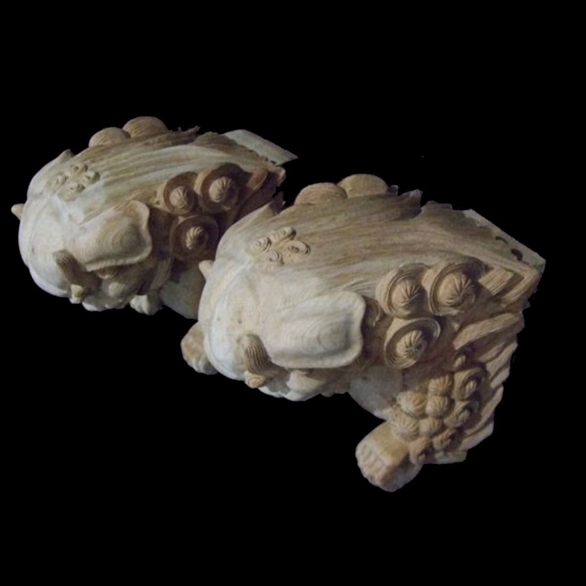 獅子鼻】1.5寸社寺仏閣、山車、屋台、神殿、だんぢり彫刻 1組（2体）