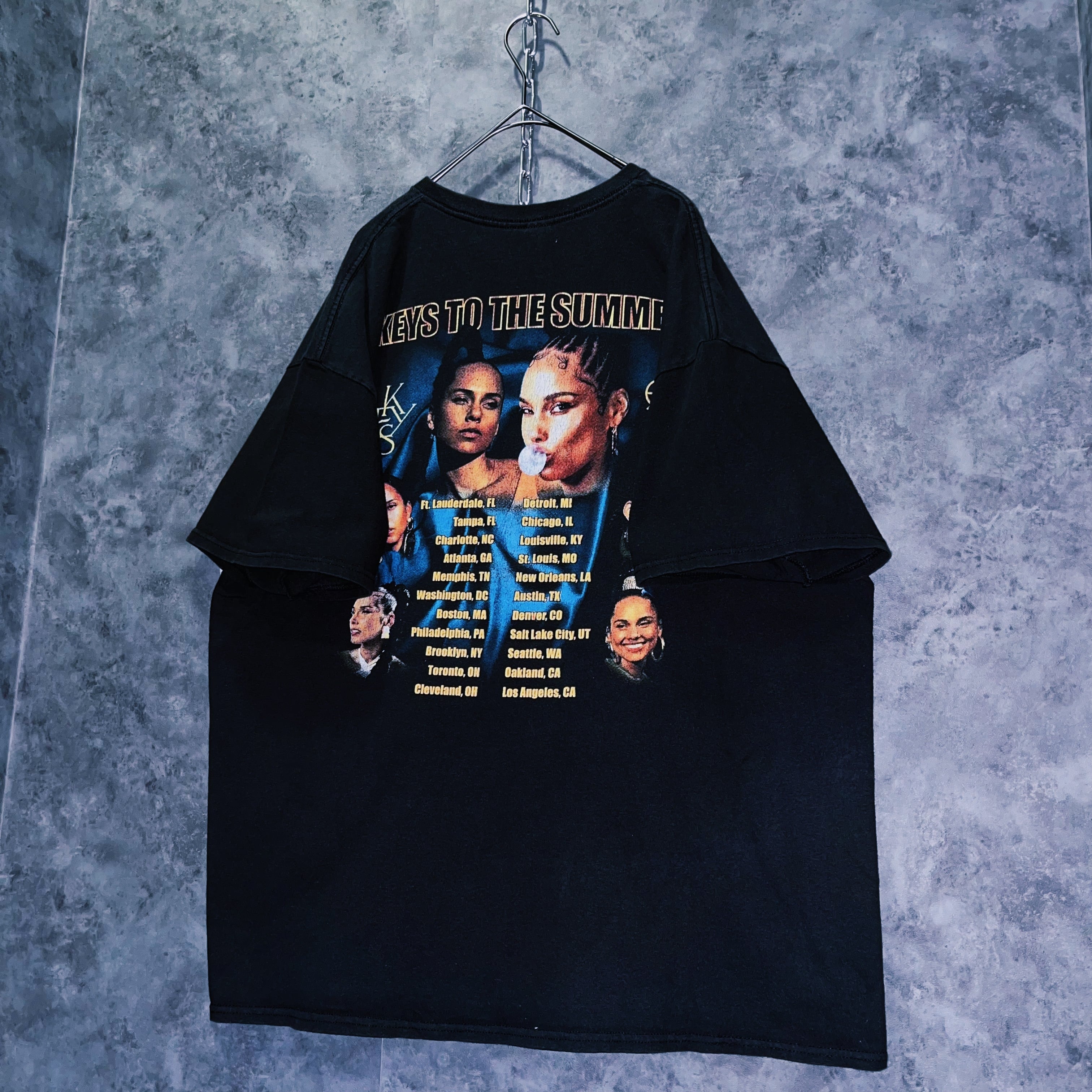 doppio】vintage “Alicia keys” Keys to summer tour face print