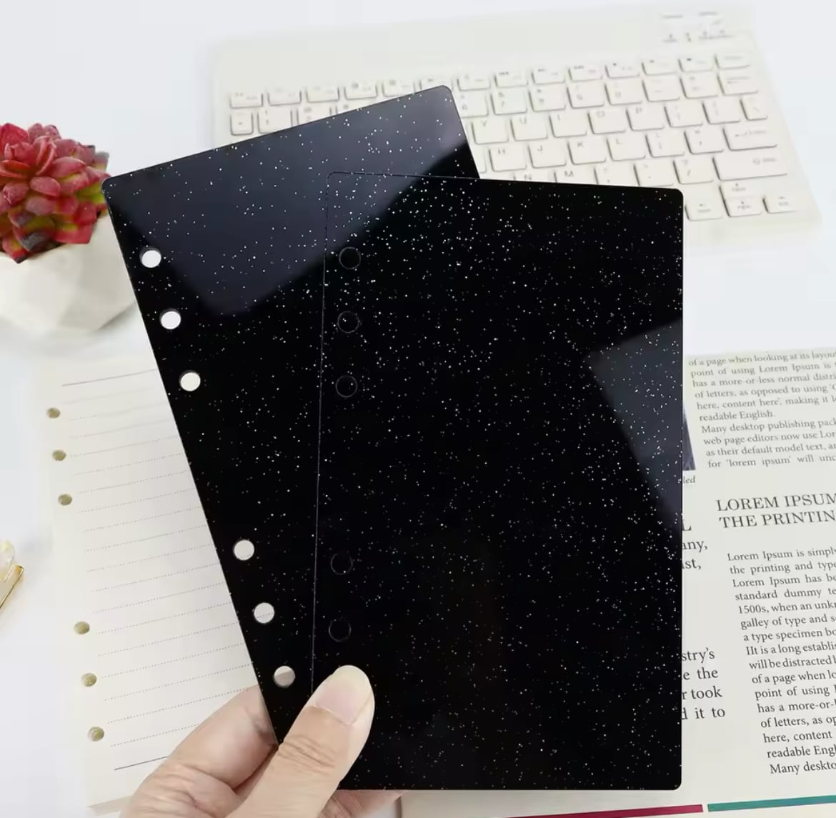 早い者勝ち 韓国 貯金 アクリルバインダー カバーA6 黒白ボーダー 早い