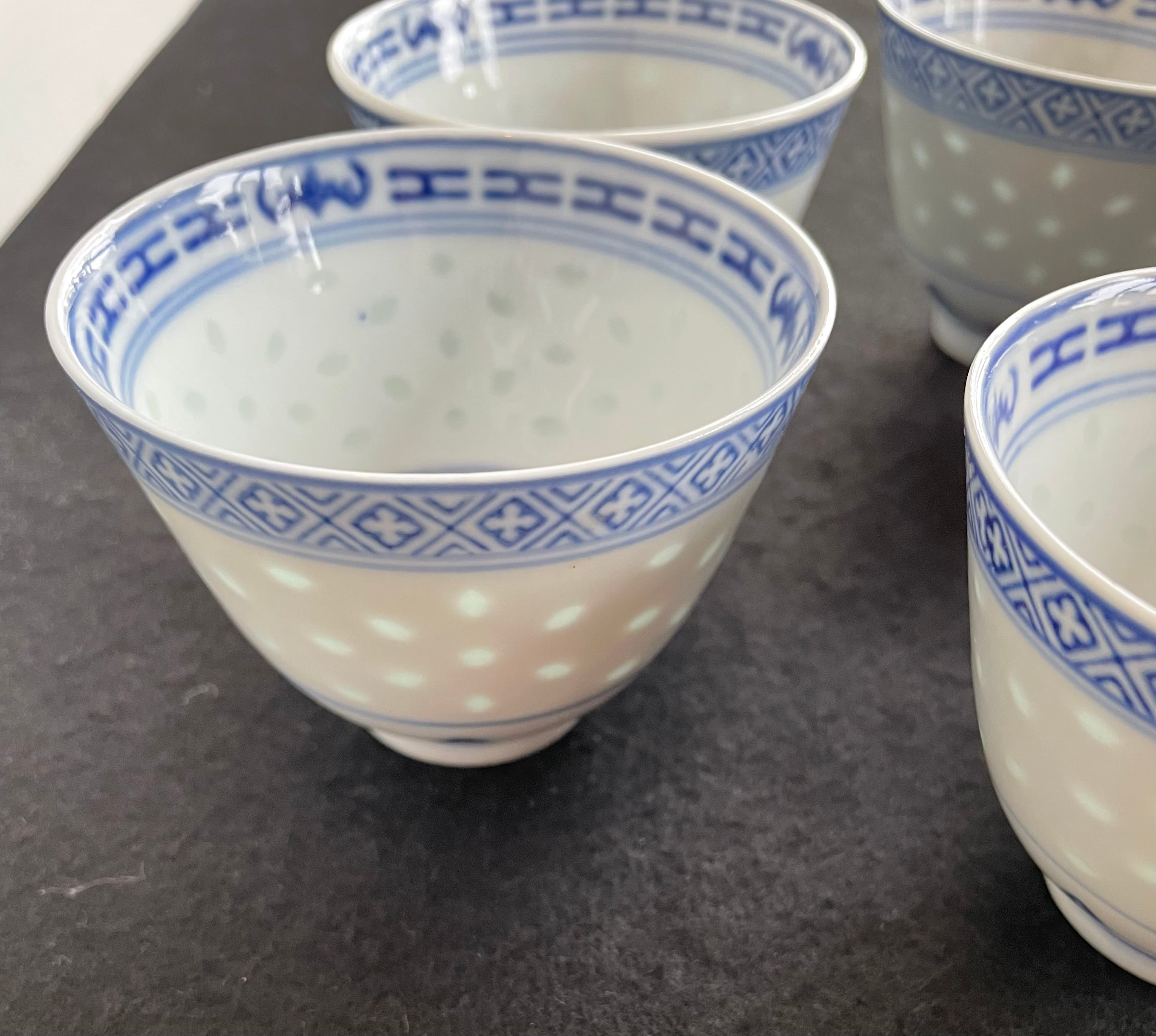 中国 玲瓏器 染付茶碗4点 玩玉 送料込み250425 Amazon | 中国古玩 玩玉