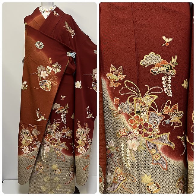 ☆ 美品 振袖 襦袢 半衿 3点セット やまと謹製 赤☆ 3333 | 縁側