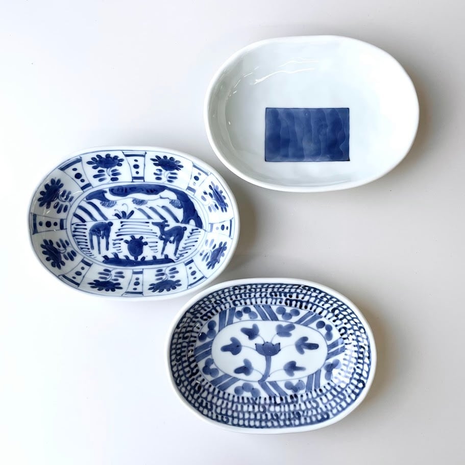 1点限り/SALE》芙蓉手双鹿図小判皿（中） | 和食器のすべて