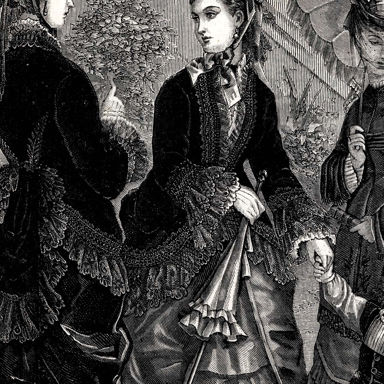 1848年銅版画◇仏製 ファッション誌『プチ・クリエ・デ・ダーム』No