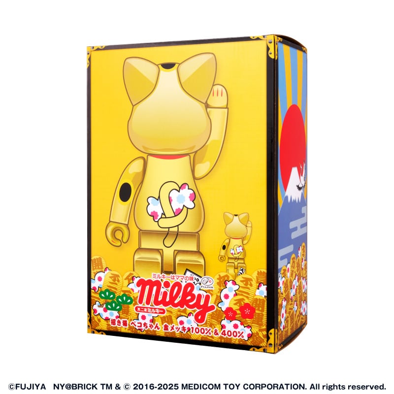 BE@RBRICK 招き猫 ペコちゃん 福 金メッキ 100% & 400% BE@RBRICK