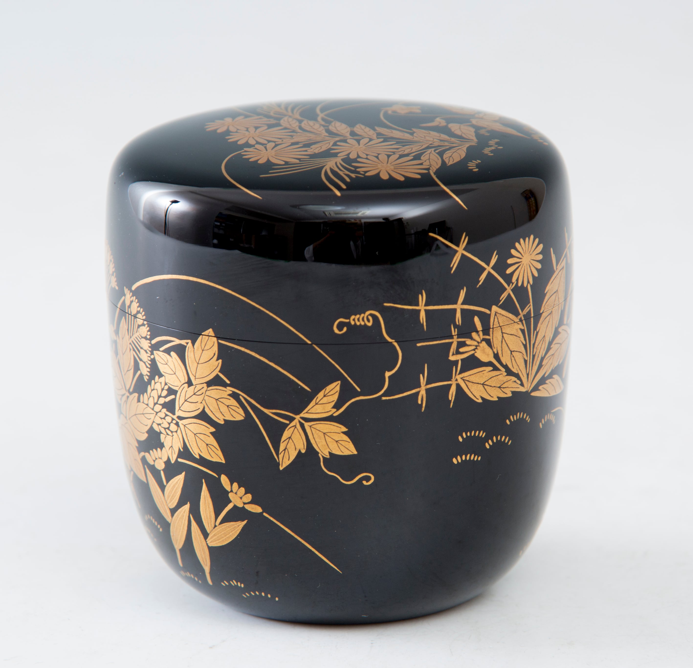 N519 棗 『塗師 哲山作』『溜塗』『遠山蒔絵』『中棗』 共箱