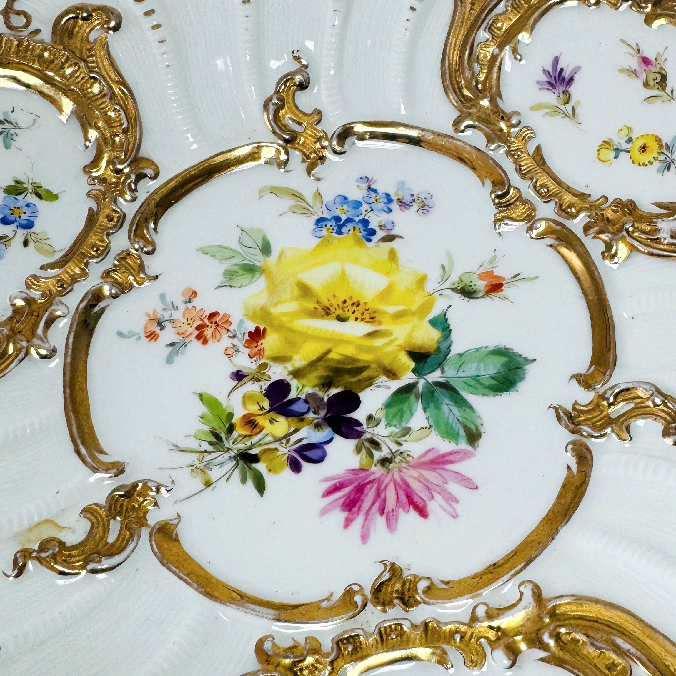 ☆マイセン☆1級品/プレート/花柄/ゴールド/バラ/プレート/飾り皿