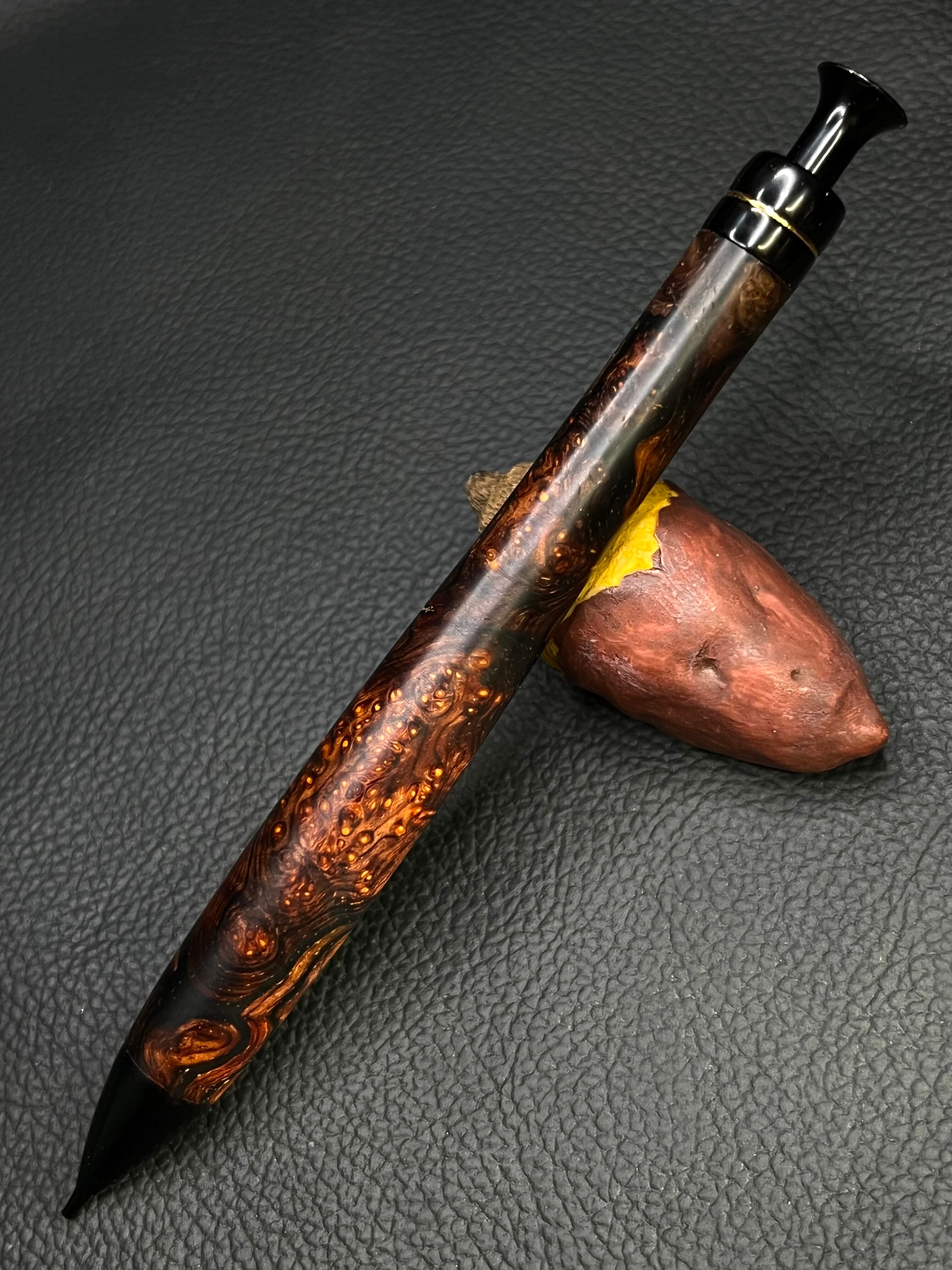 3 ココボロ瘤 極上杢 小傷アリ 黒漆金具 おまけ付き | こぶた工房