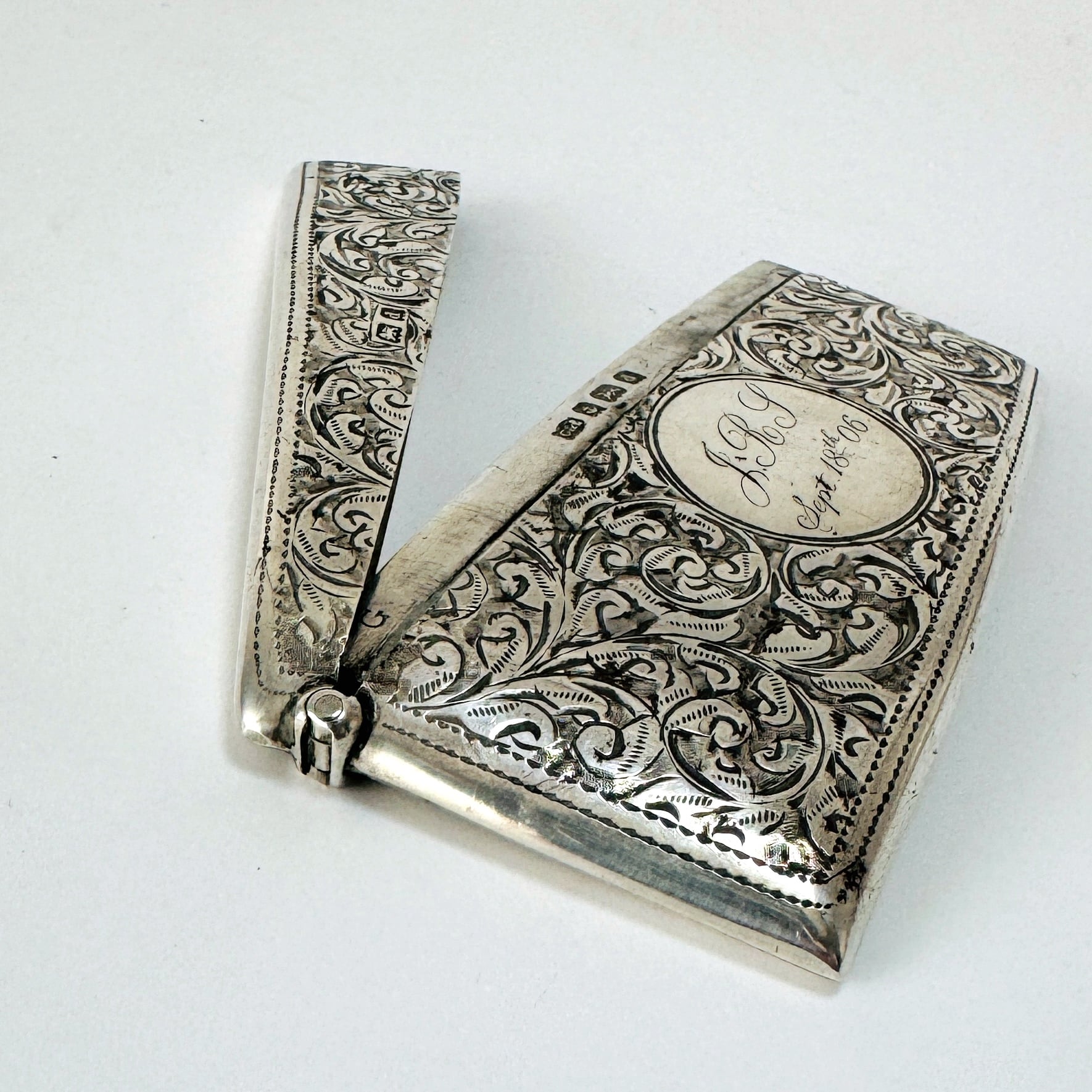 ☆英国☆純銀製/カードケース/イギリス/925/バーミンガム/ライオン