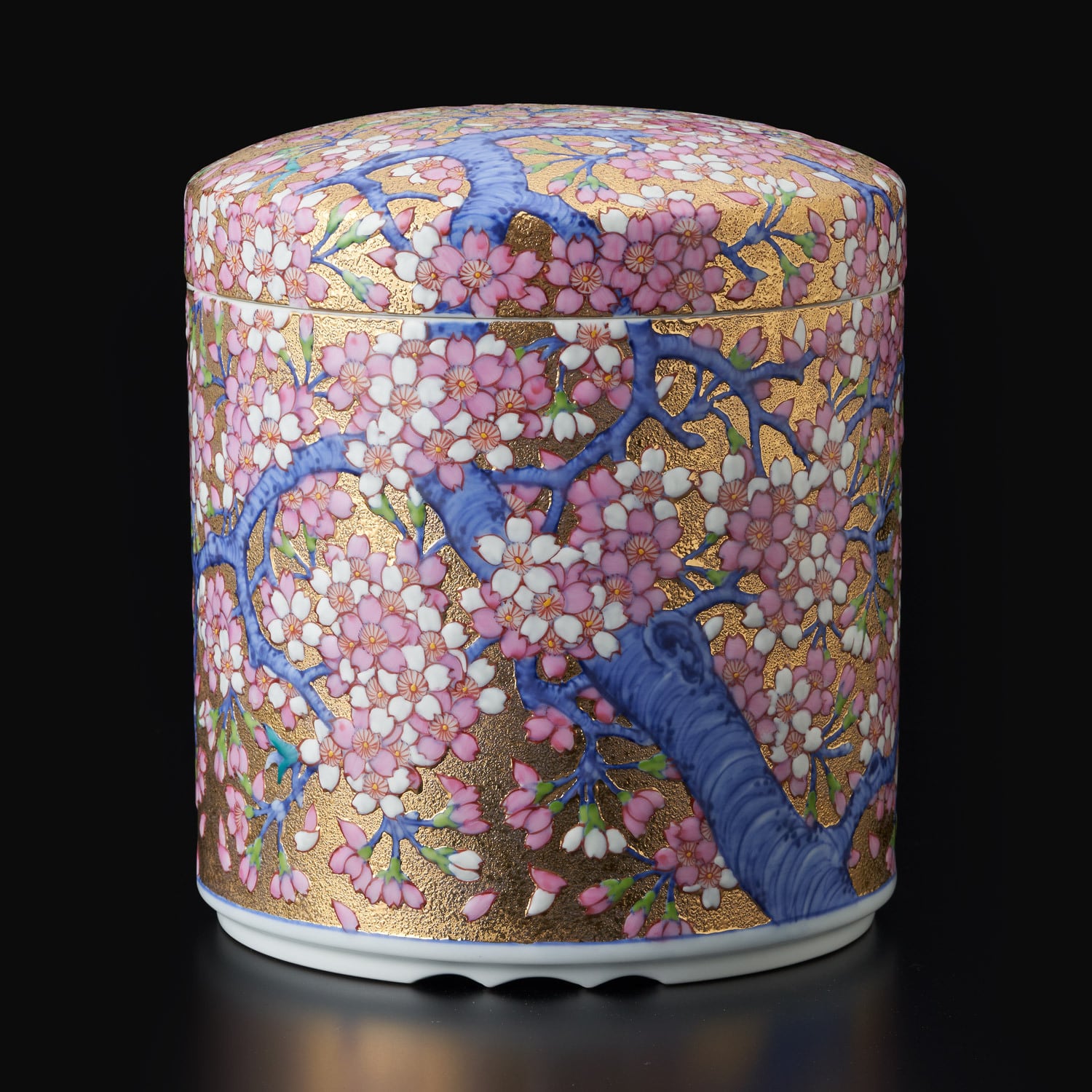 Y2293-78 深川製 金彩 花鳥図 飾壷 大型 高さ31.5㎝ Y2293-78 深川製