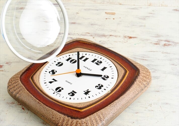 ドイツ製 KIENZLE 陶器フレーム 壁時計 電池式 キンツレー