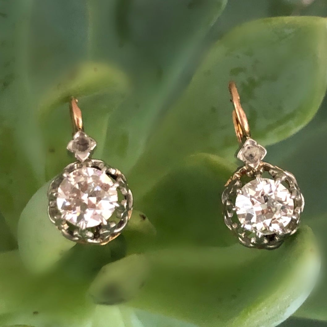 Old European cut Diamond Earrings | Victorian Box victorianboxベル