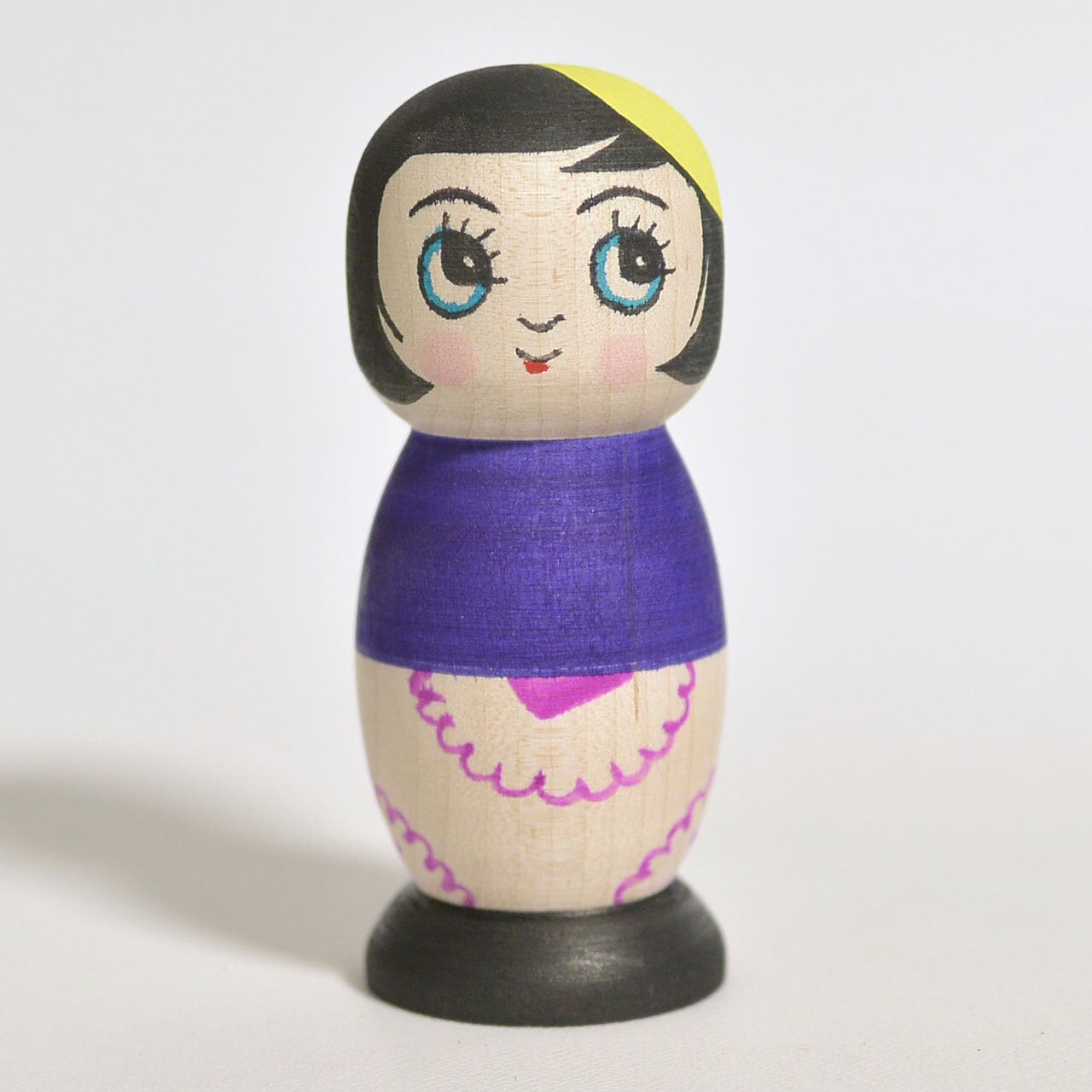 ベレー帽こけし 約3寸 約9cm 北山真由美 工人（津軽系）#0043