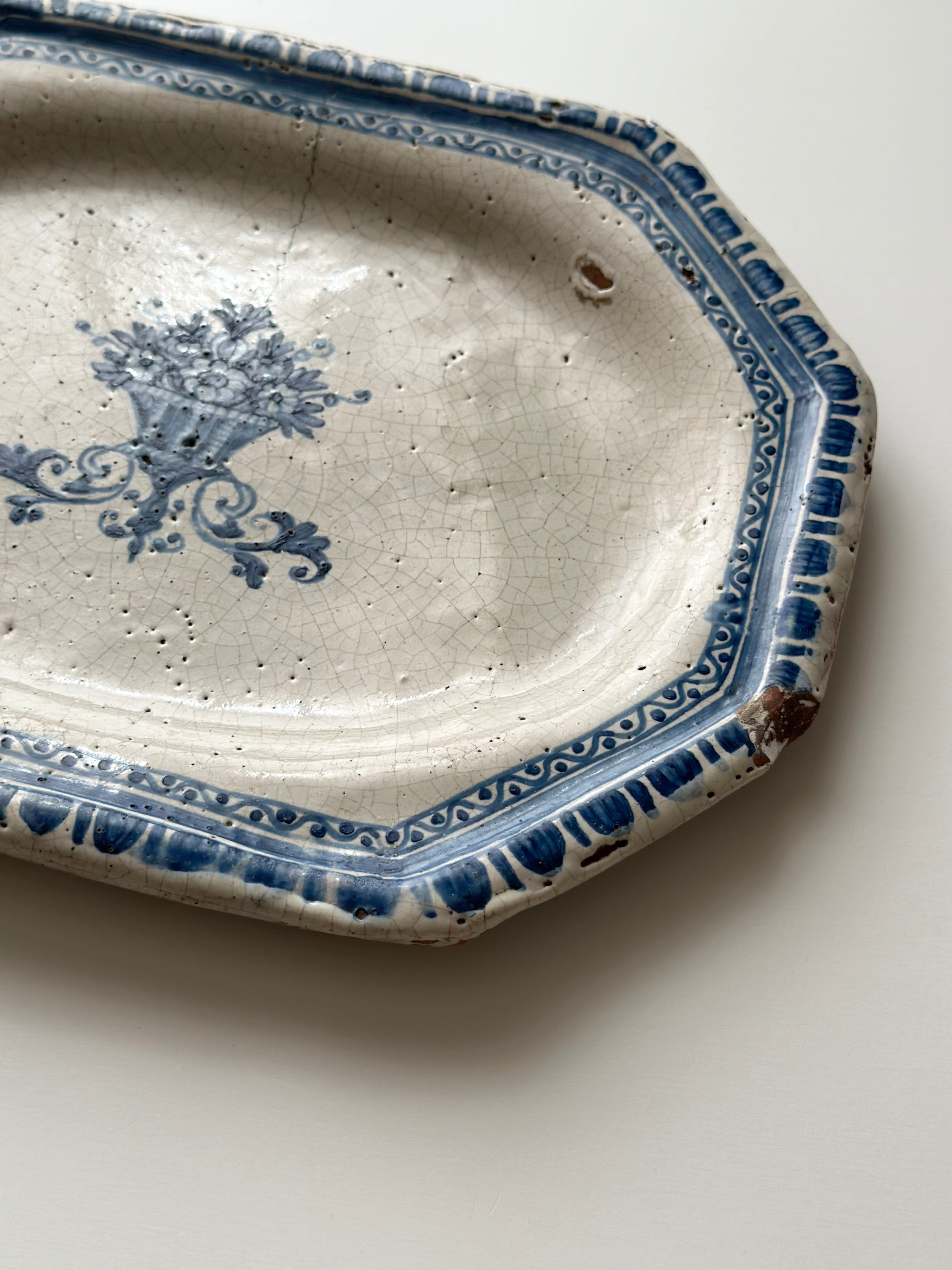 french antique platter / 18世紀のオクトゴナル皿 | VIRON antique