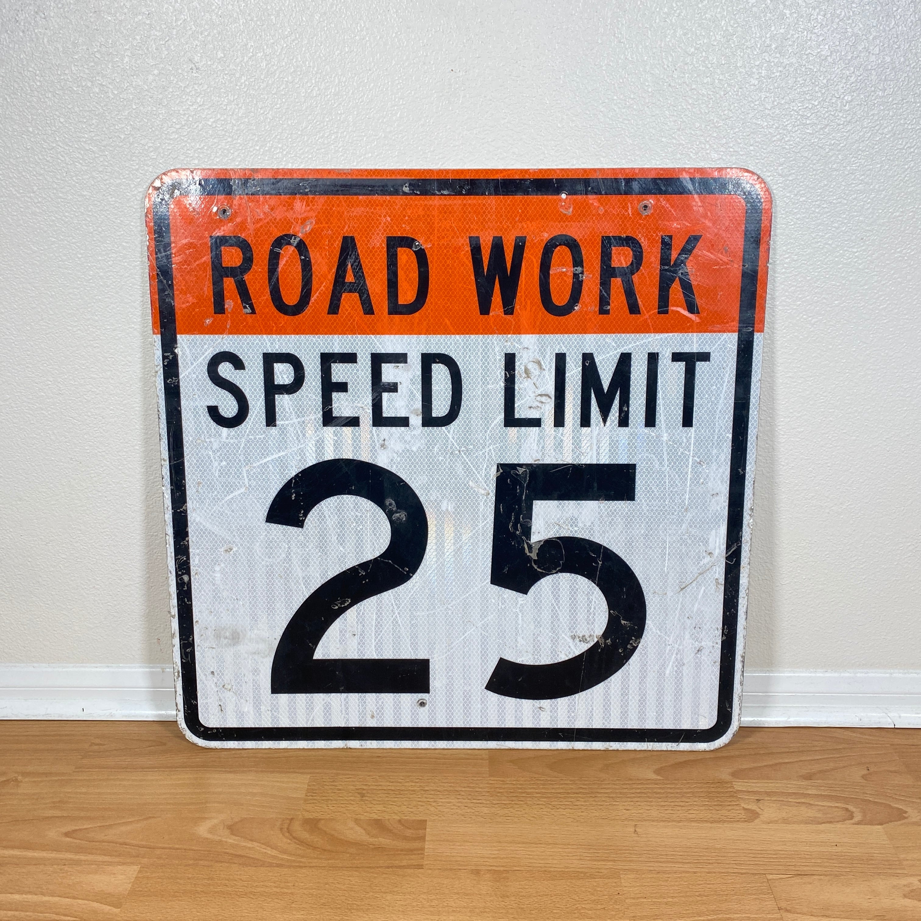 1061 アメリカ ロードサイン 両面 道路標識 ROAD WORK SPEED LIMIT