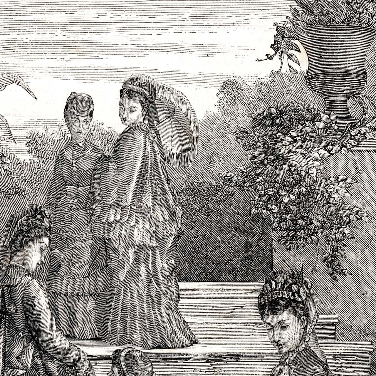 1875年銅版画◇フランス ファッション誌『ラ・モード・イリュストレ