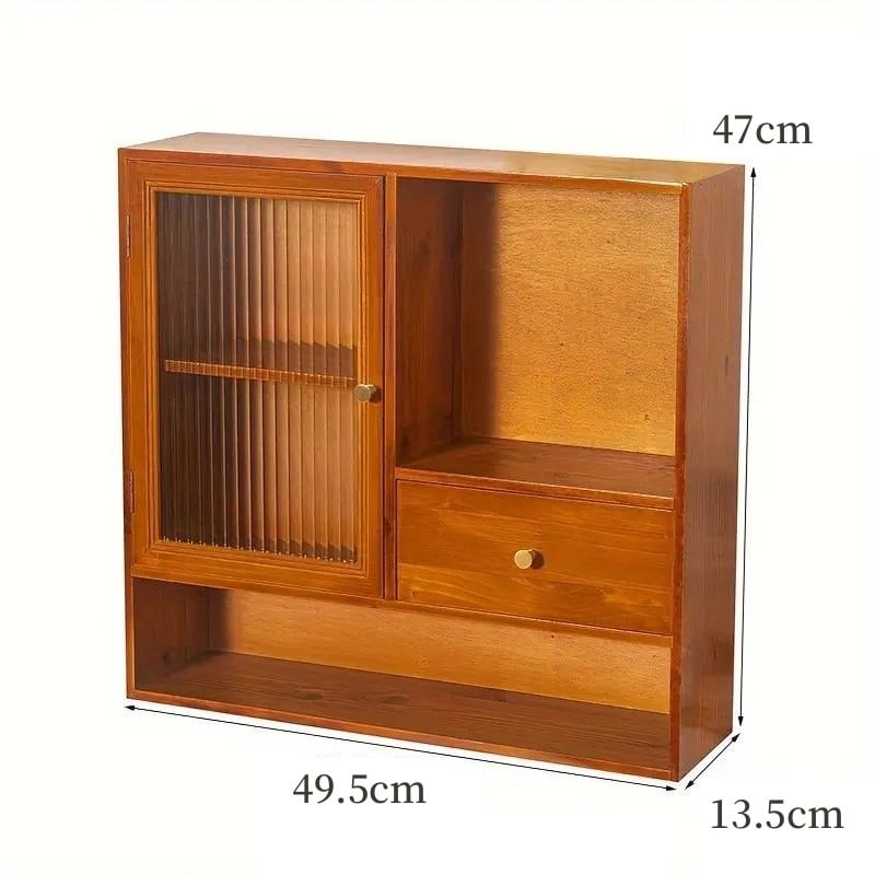 木製収納キャビネット ヴィンテージ レトロ調 アンティーク 卓上 収納