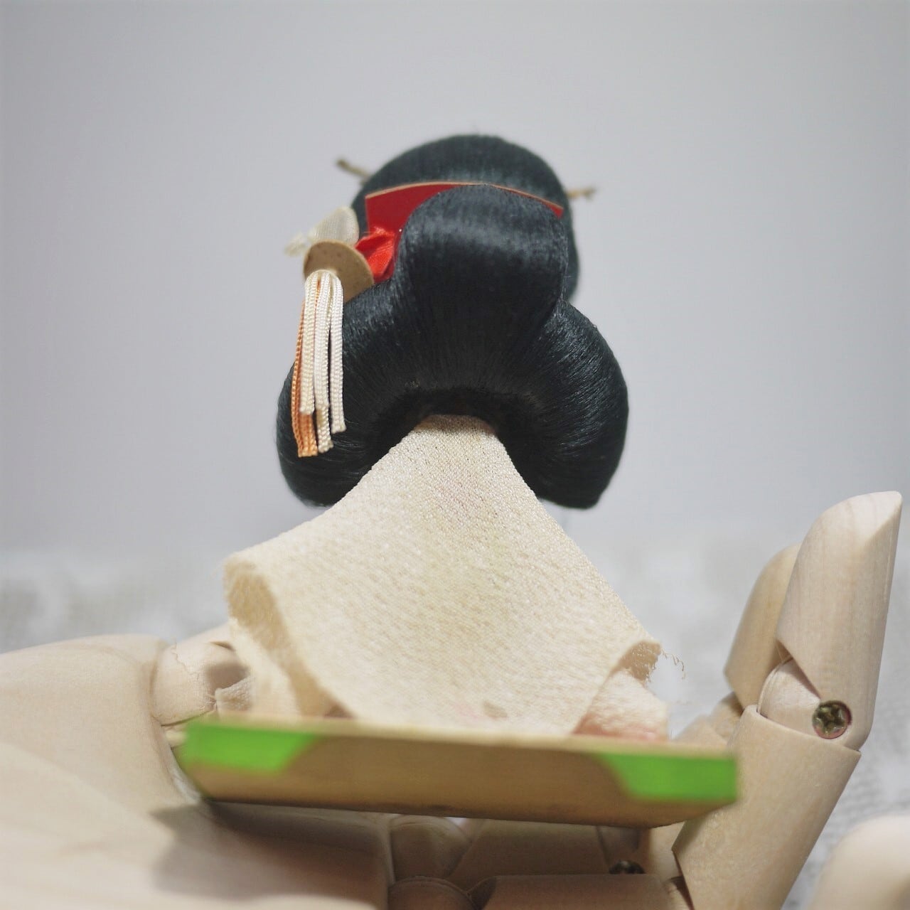 豆市松人形 ミニチュアかつら飾り ミニチュア雛人形 日本髪 舞妓さん