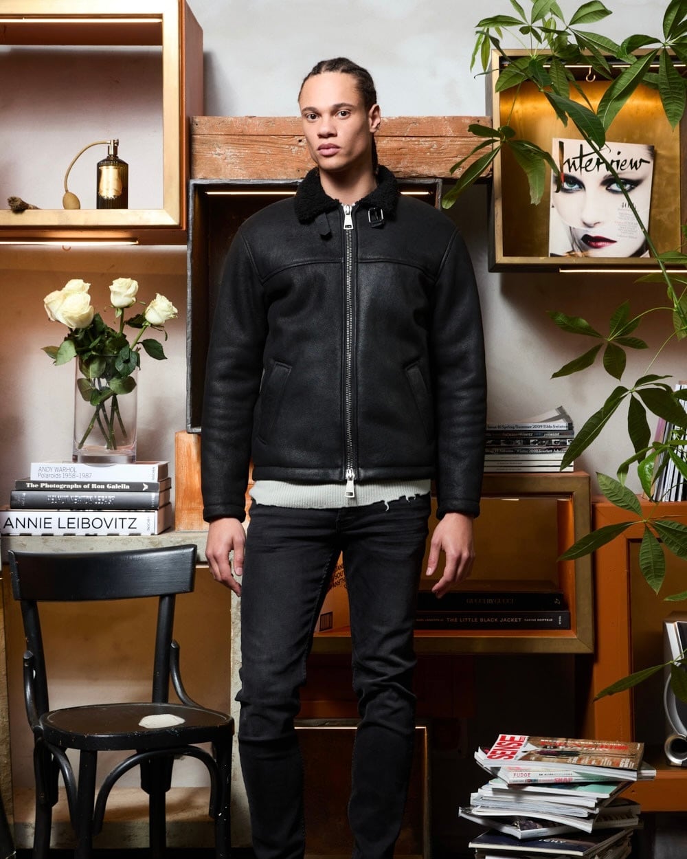 ジョルジオブラット レザージャケット 50 GiorgioBrato 羊革シルク