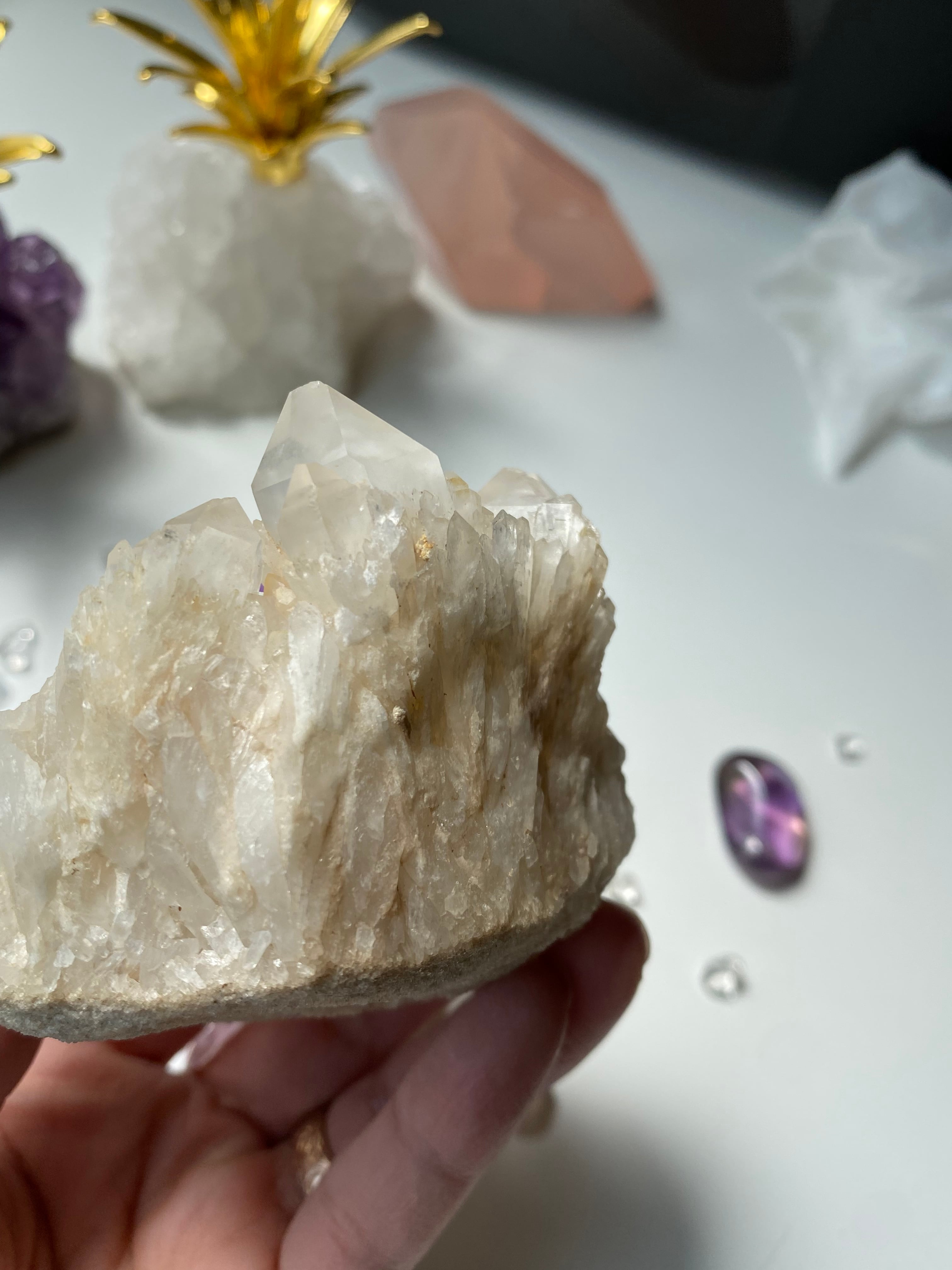 希少品 ツインマスタークリスタル オーラ加工パイナップルクォーツ