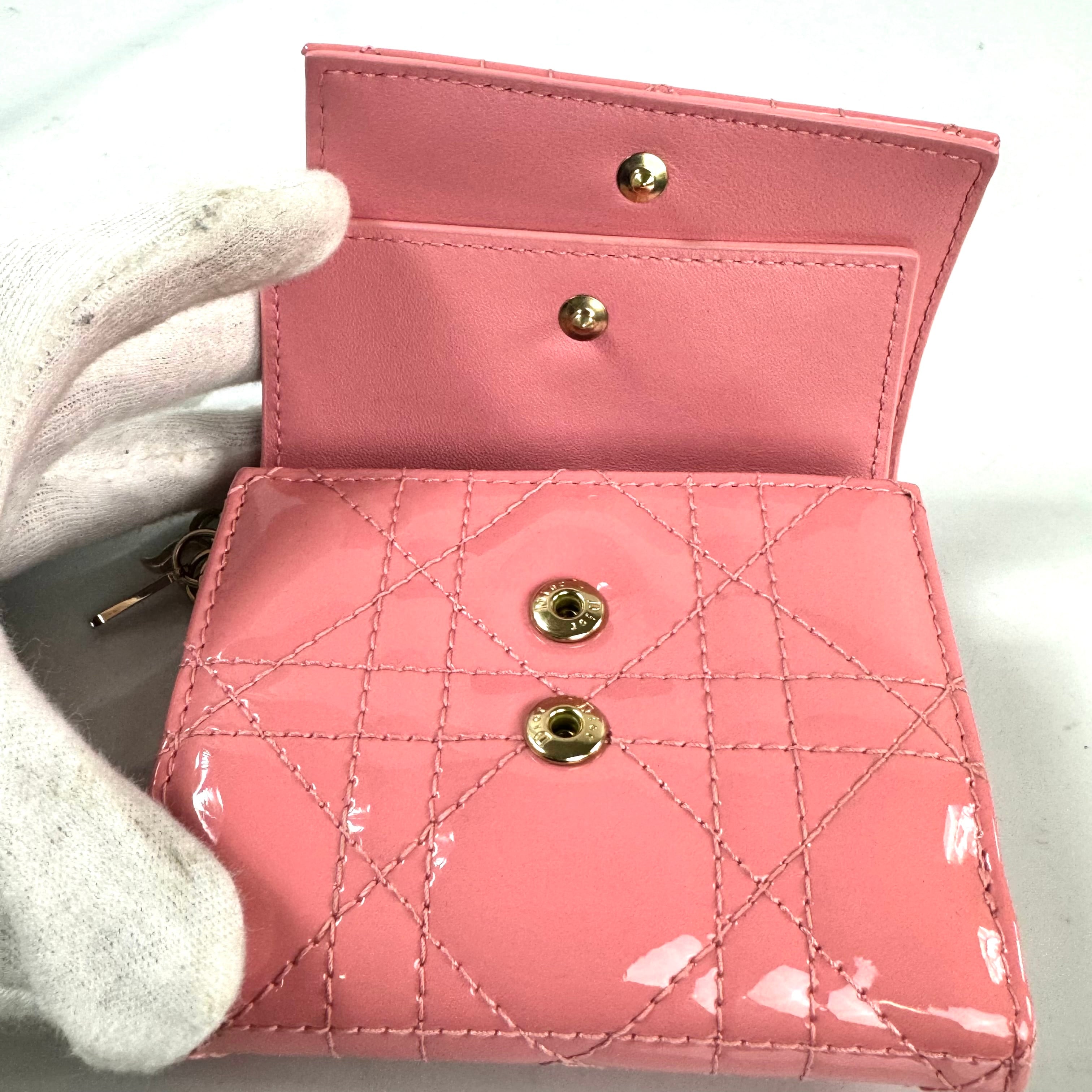 Dioramour Lady Dior Lotus ウォレット ピンク 三つ折財布 日本限定