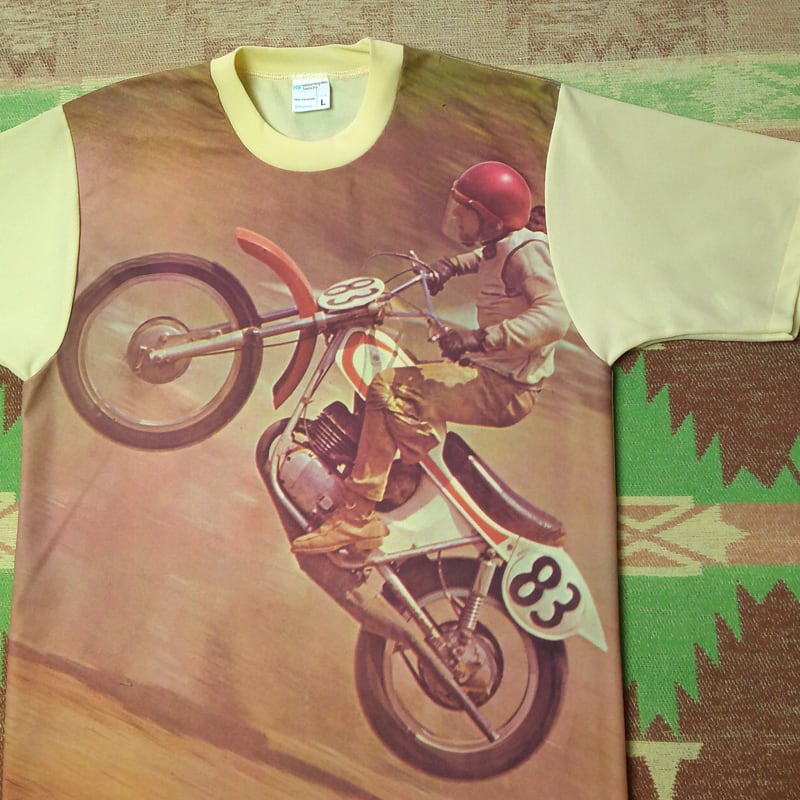 70s JCPenney Motocross Photo Print T-Shirt（L）DEAD-STOCK | Wonder