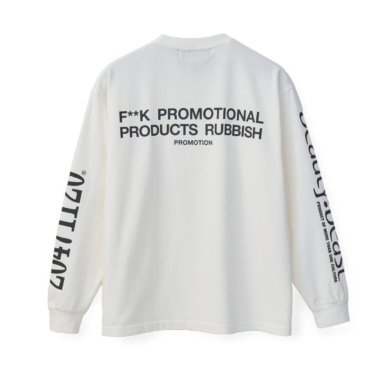 20471120 COLLABORATION L/S TEE _1 (WHT×BLK） | beauty:beast