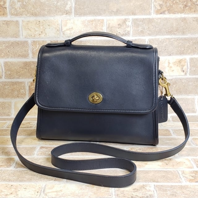 オールドコーチ ☆ USA製 レザー ターンロック 2WAY ショルダーバッグ