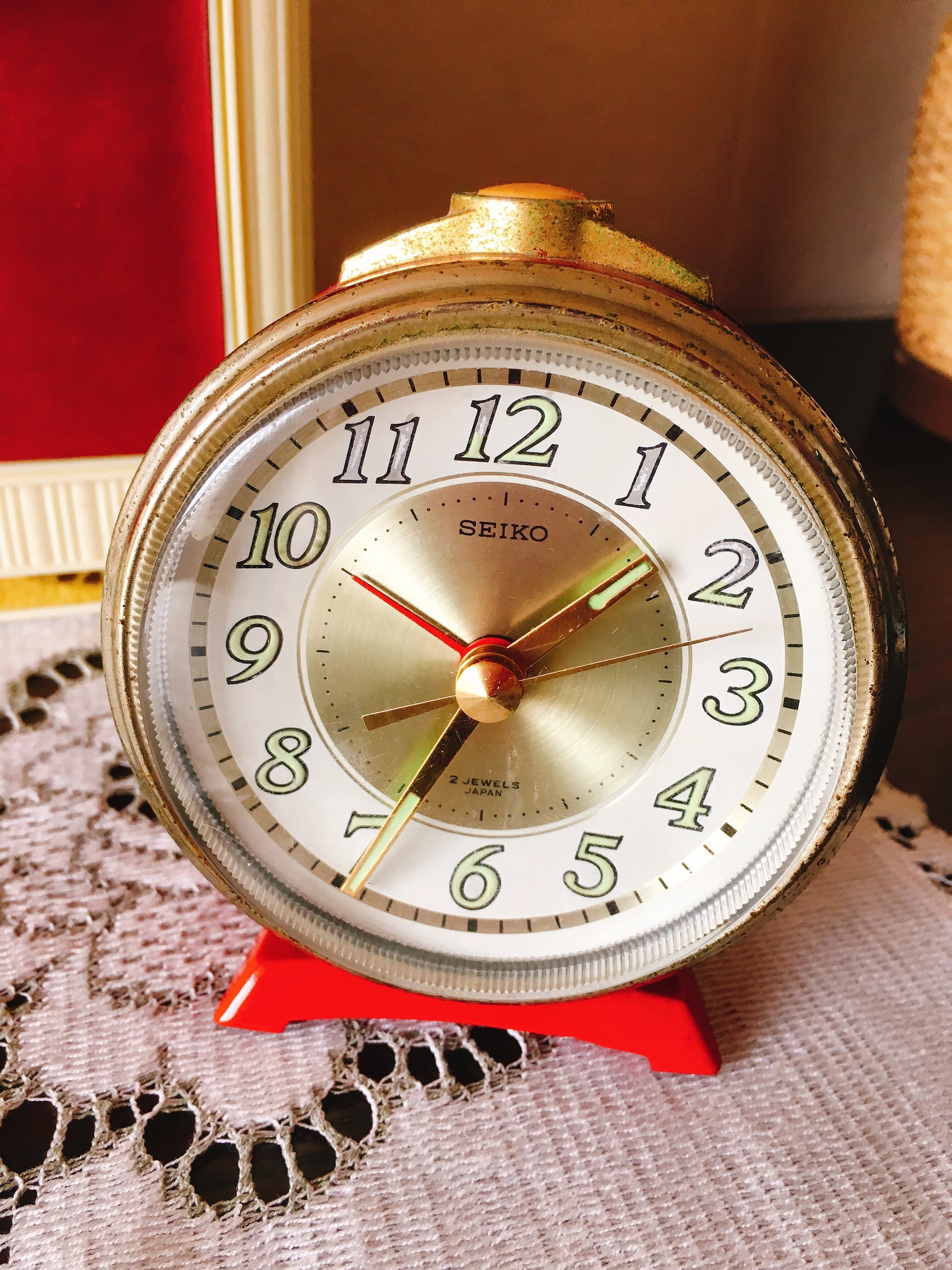 昭和レトロ 置時計 SEIKO 2JEWELS | レトロ雑貨 チェリッシュ