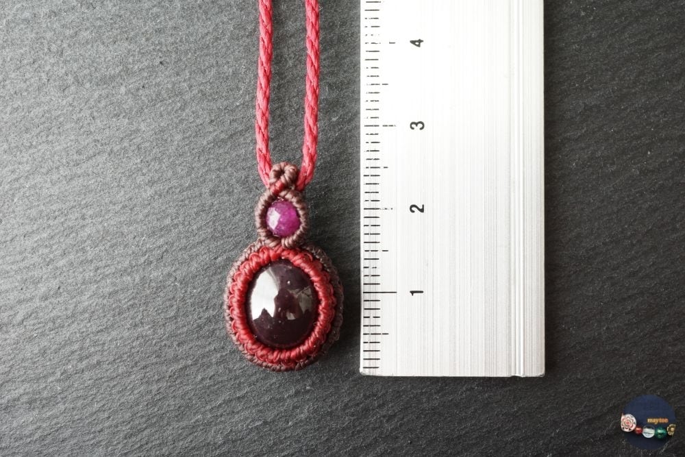 4条スター＊スターガーネット＆ルビーのシンプルマクラメネックレス