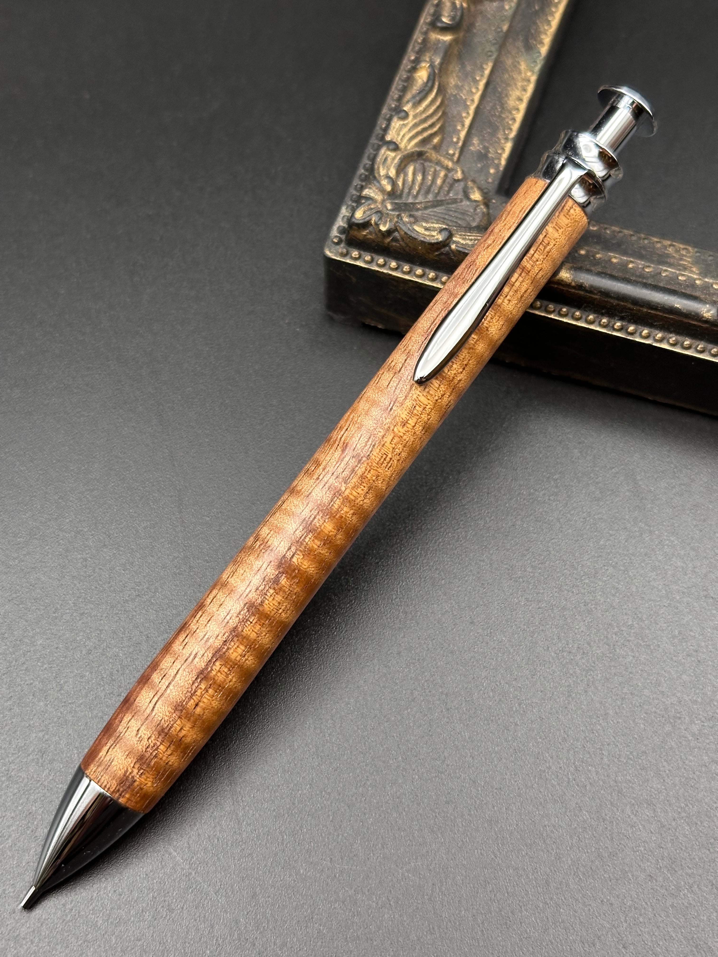 花梨瘤(紅白杢)/木軸 細軸ペン | Flamberg