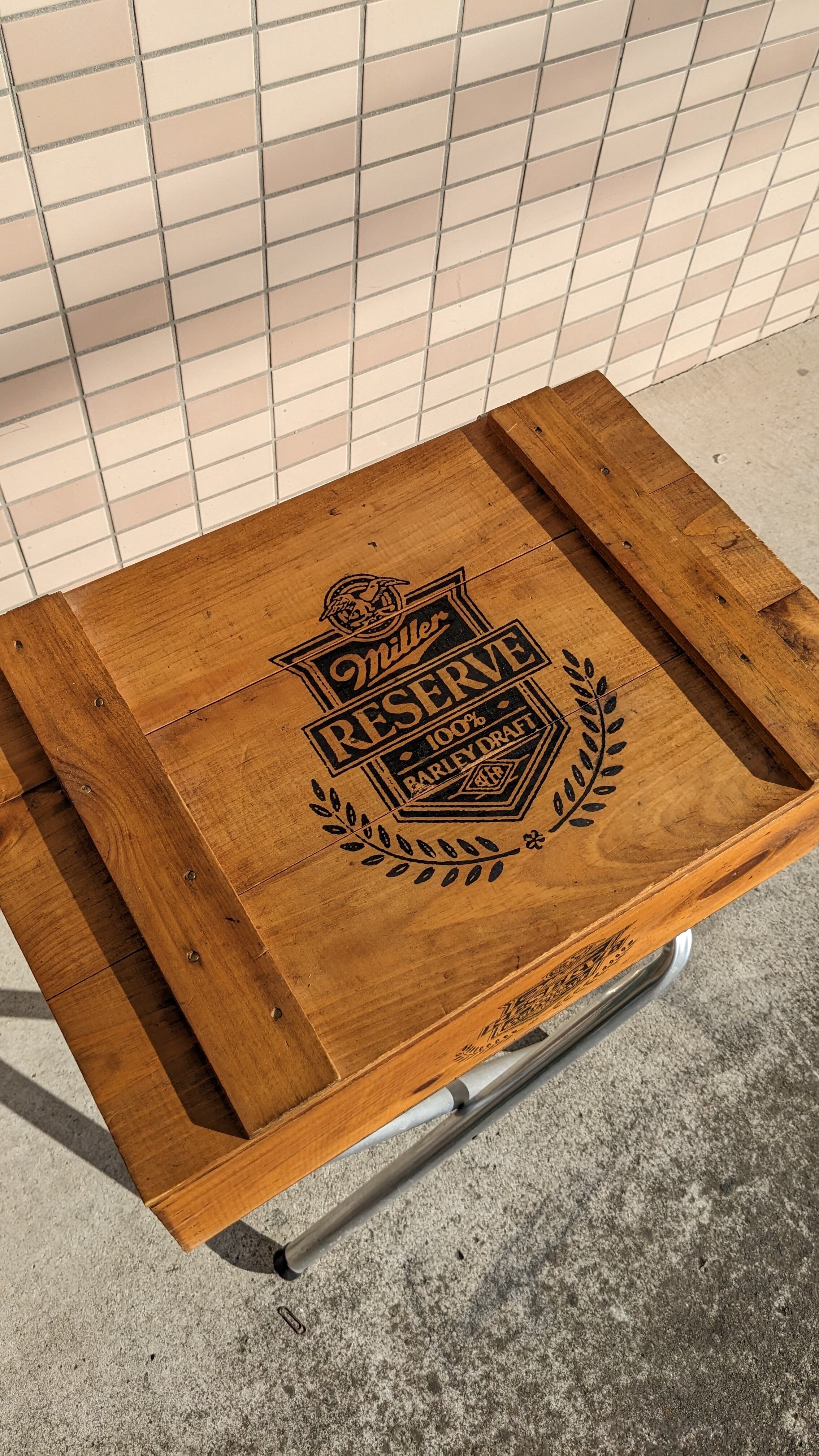 Vintage miller Beer Crate Wood Box ビンテージ ミラー ウッド