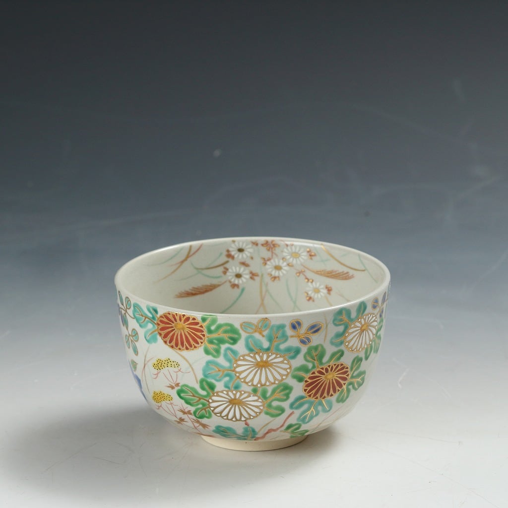 手塚祥堂｜TEZUKA Shodo(京都, 1934- ) 清水焼 色絵 草花文 秋草絵