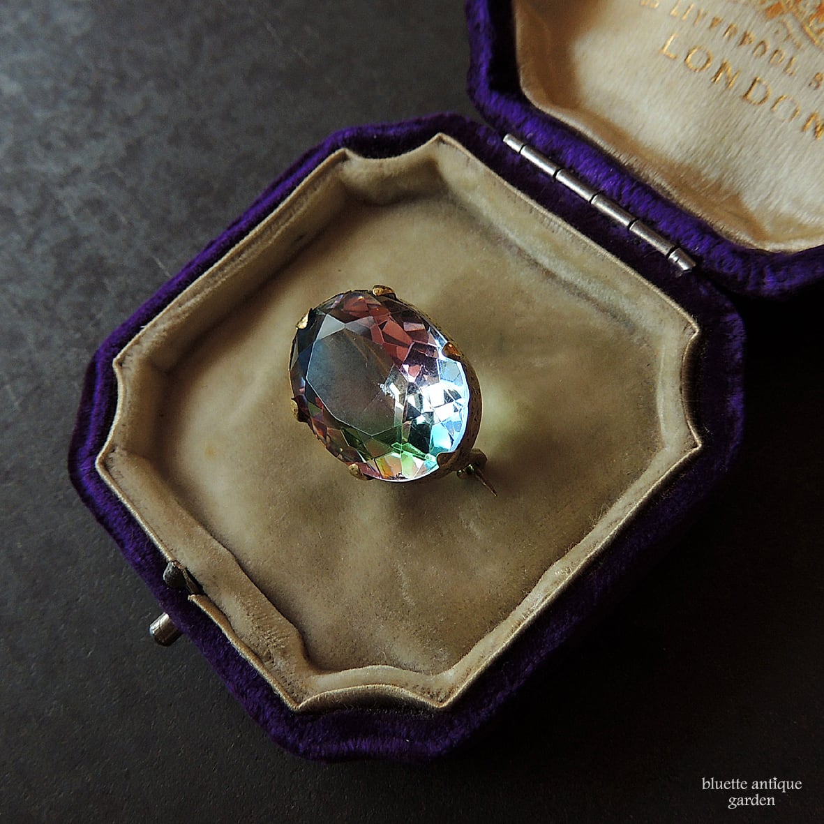 アンティーク アイリスガラス レースピン ブローチ | アンティーク