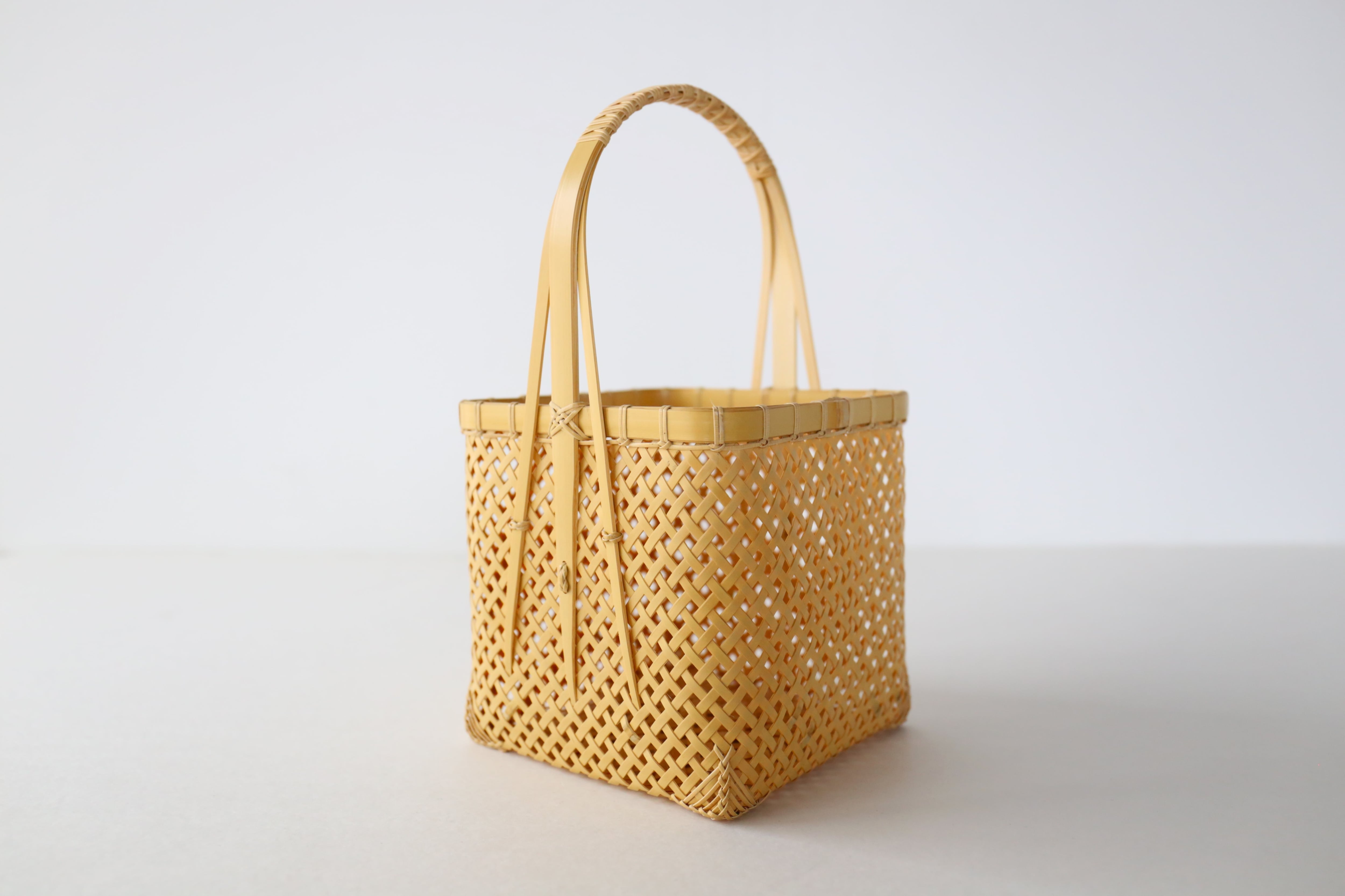 冲竹工藝舎 小さな竹籠バッグ（菱四ツ目編みスクエア） | SELECT BEPPU