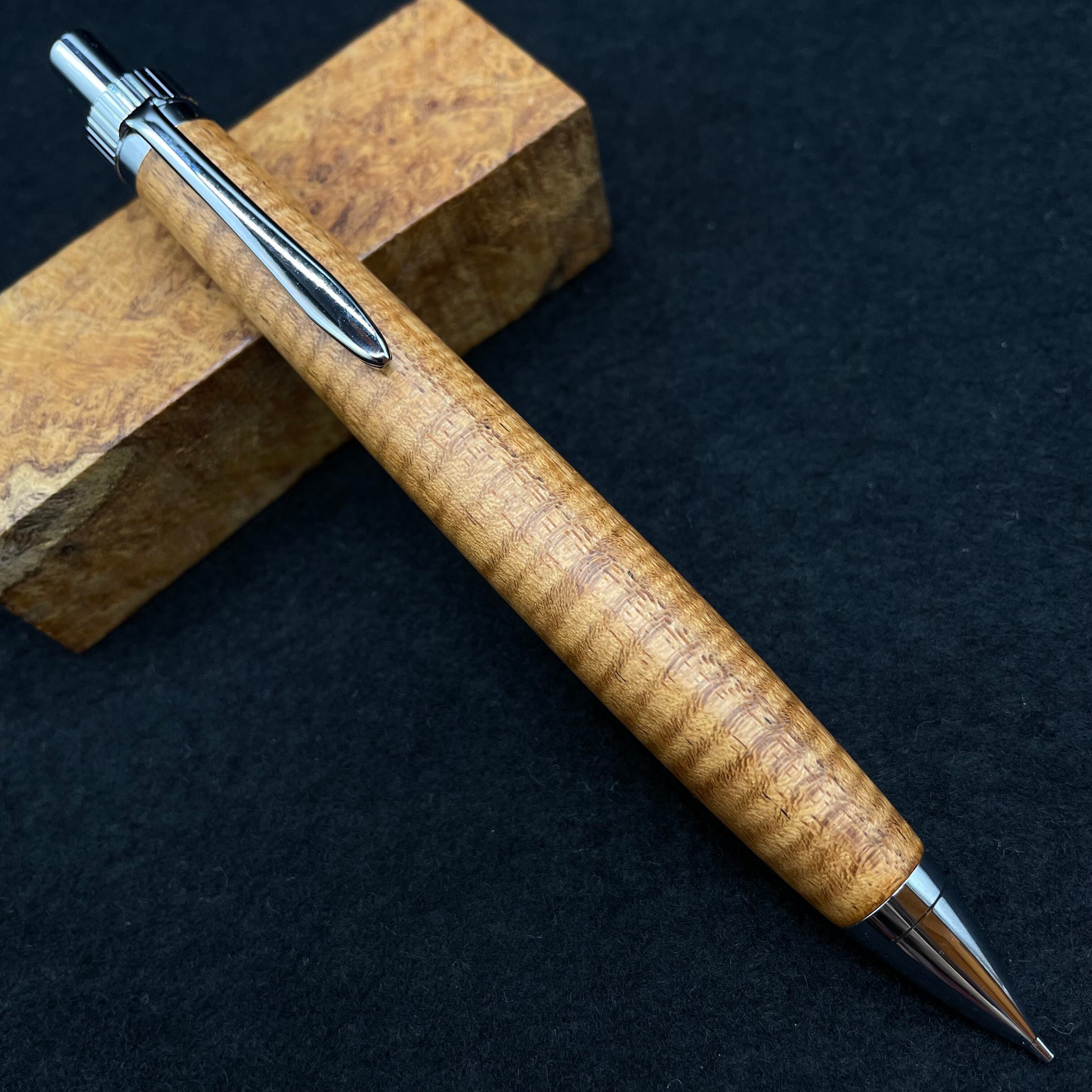 富士瘤クラフト アンボイナバール極上杢木軸シャーペン