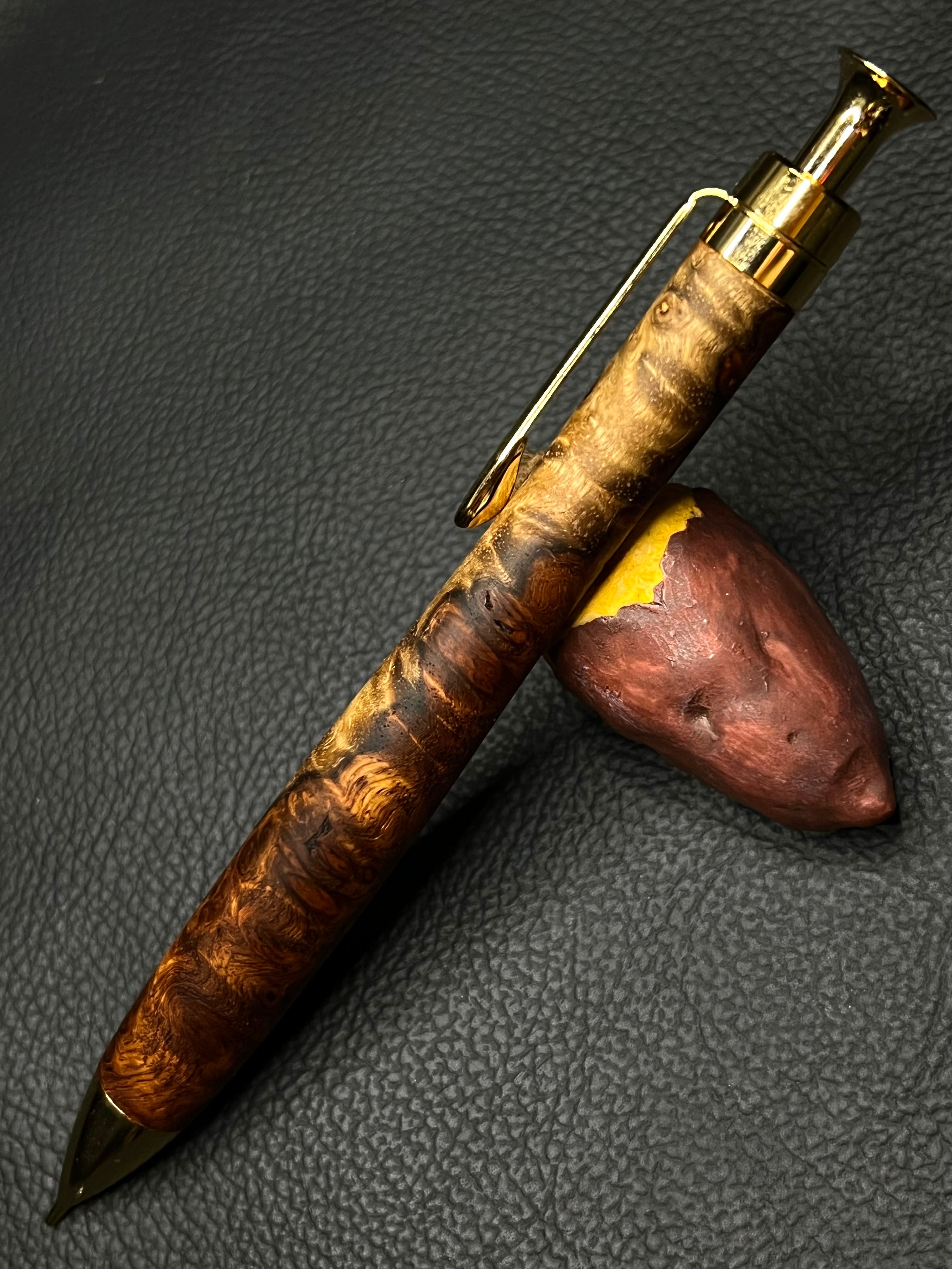 花梨紅白シャーペン0.5 こぶた工房 こぶた工房 極上花梨瘤紅白