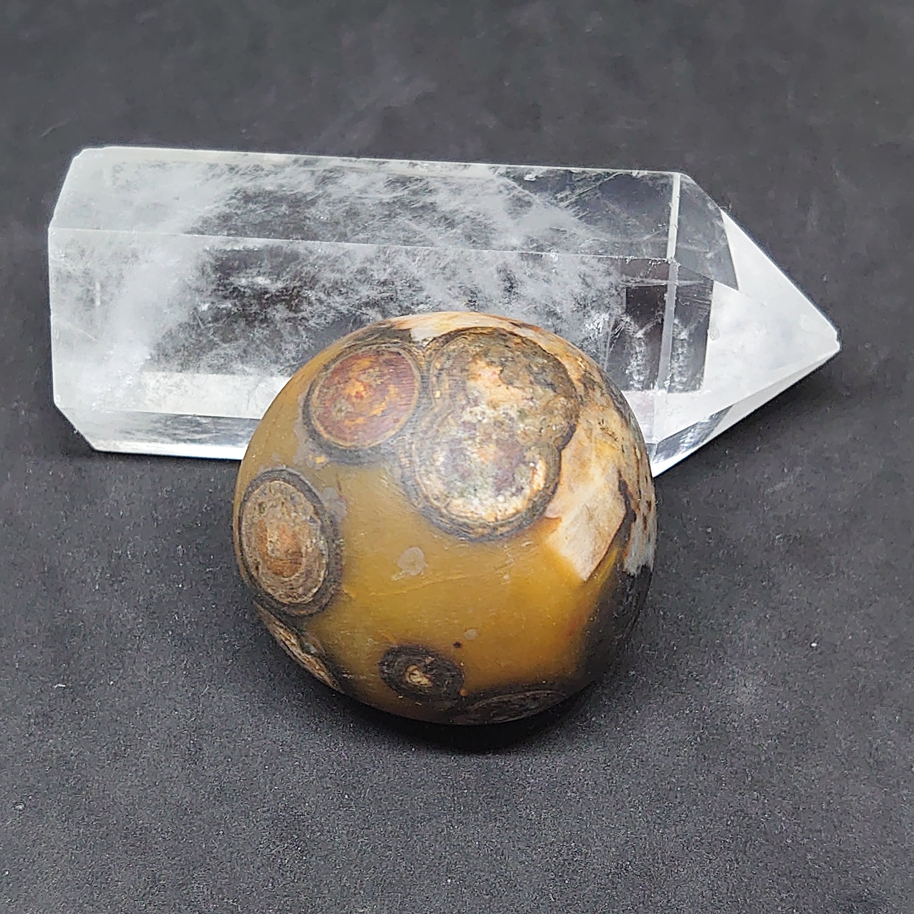 モンゴルゴビ瑪瑙 原石 黄眼石 半透明 置物 スフィア 戦国紅瑪瑙 ゴビ