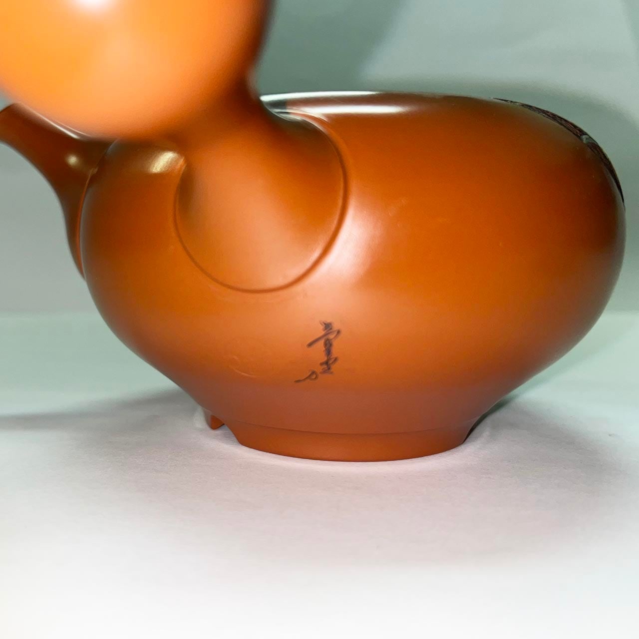 旧家蔵出 新品 常滑焼 吉川雪堂 吉川壺堂 合作 朱泥 急須 茶器 真作