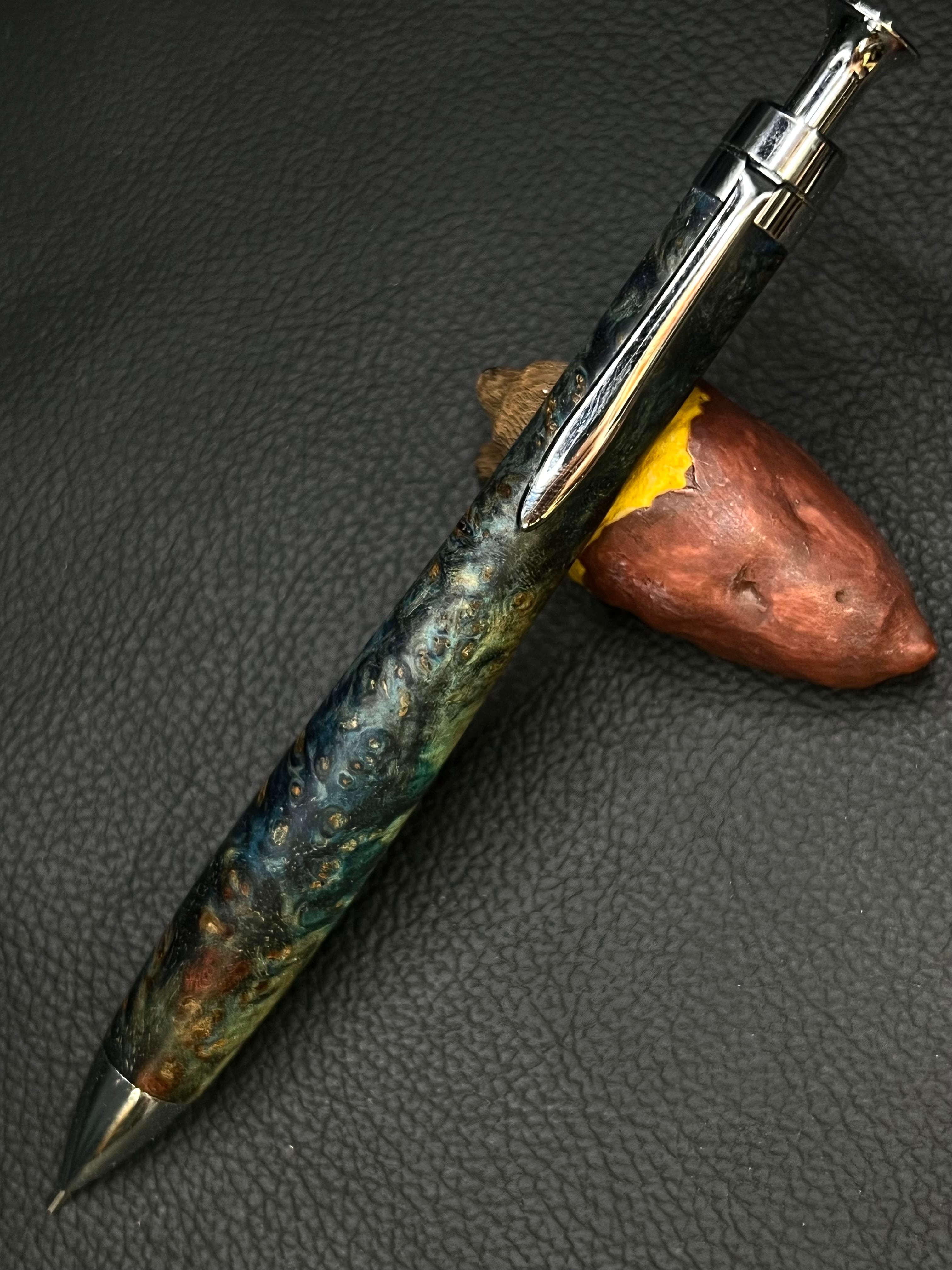 こぶた工房 特上黒柿孔雀杢 シャーペン 0.5mm 144ペン工房翌檜 特