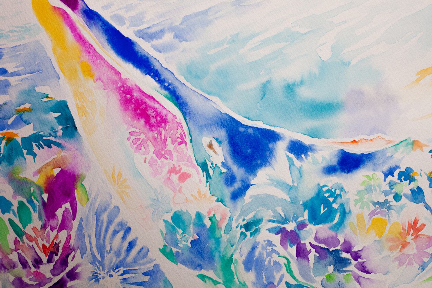 絵画 インテリア 水彩画 アート 額付き 題名『葛藤する陽鬱』 【公式通販】