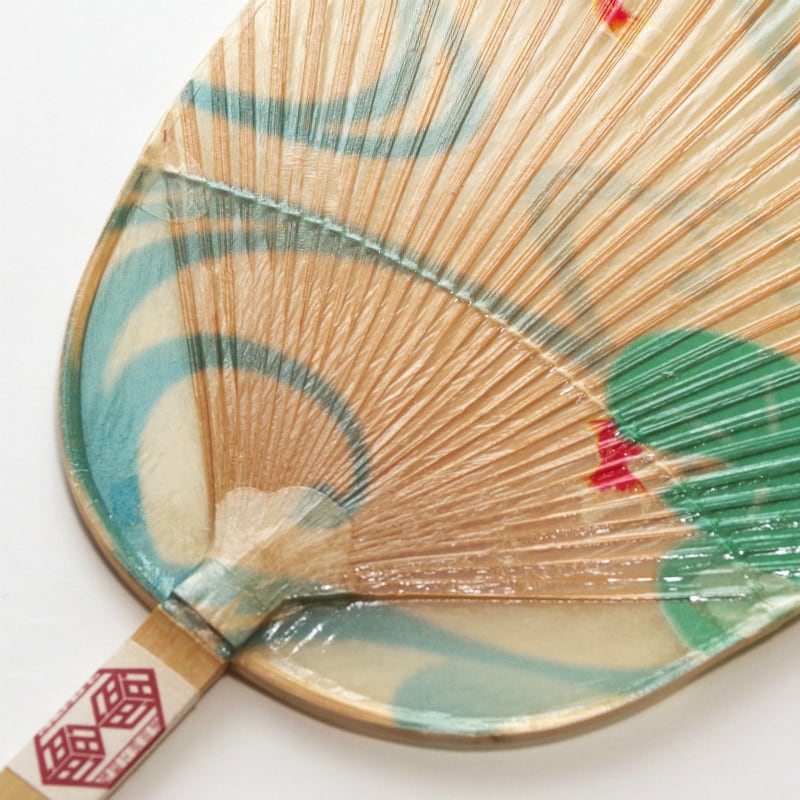 稀少戦前大正末期〜昭和初期頃時代岐阜水団扇当時物風流な金魚手描額装