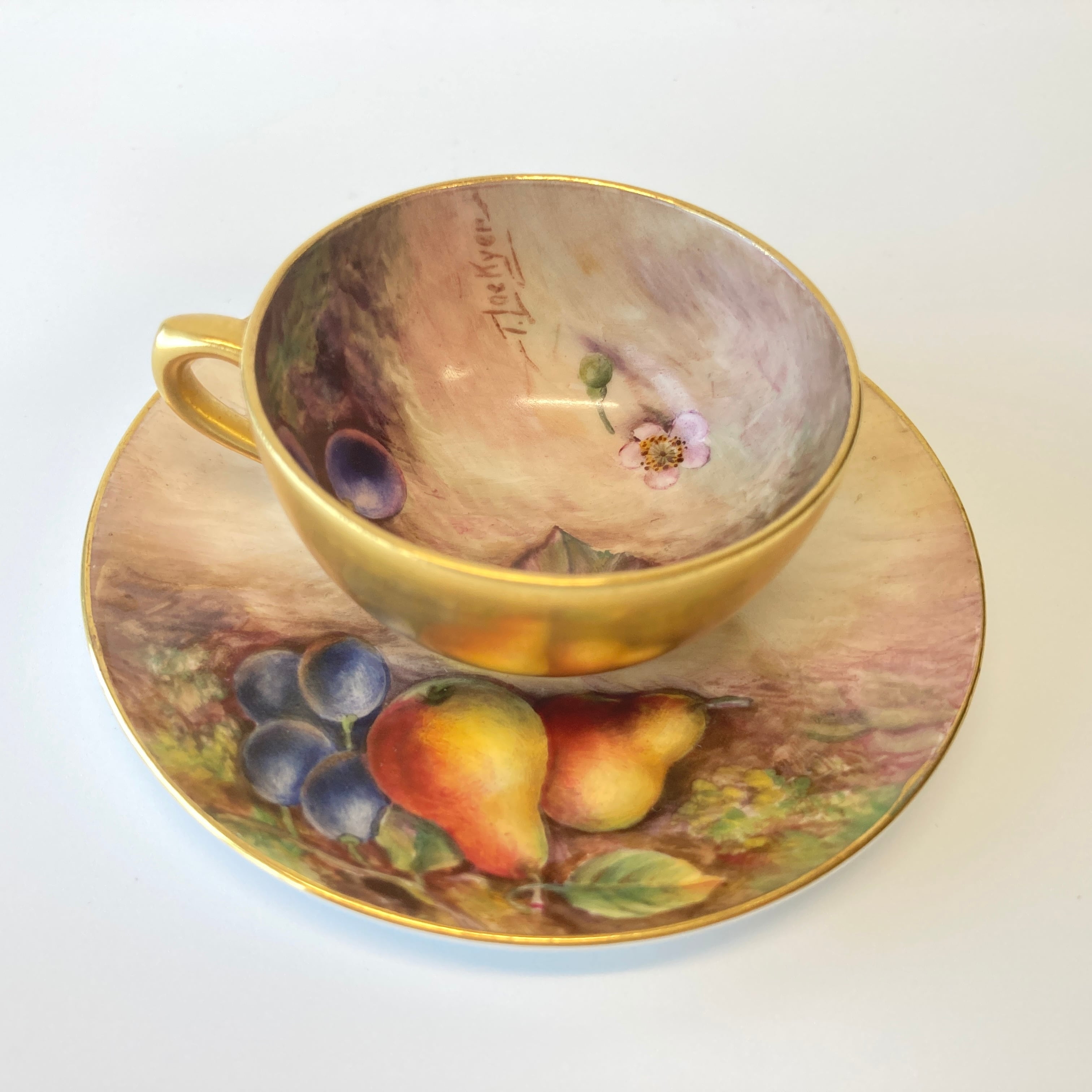 ロイヤルウースター ROYAL WORCESTER ペインテッドフルーツ 金彩