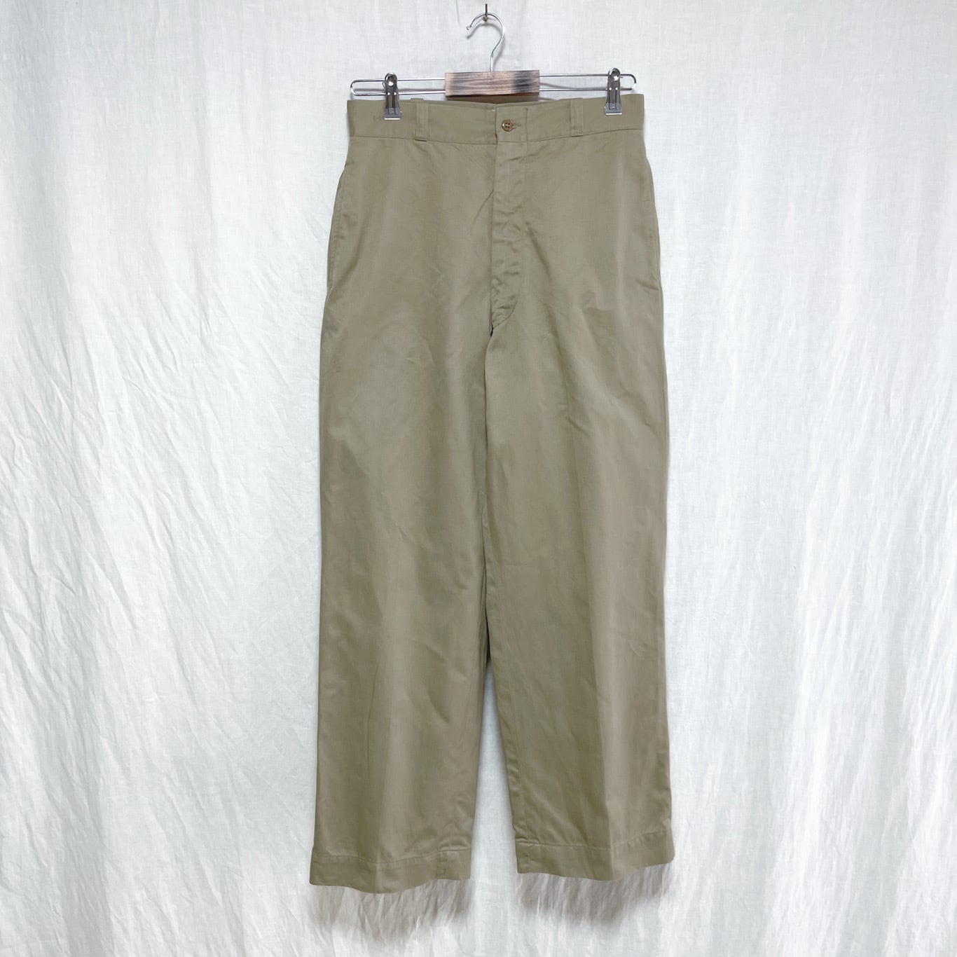 60s US ARMY 米軍 実物 尿素ボタン チノ トラウザーズ チノパン W29