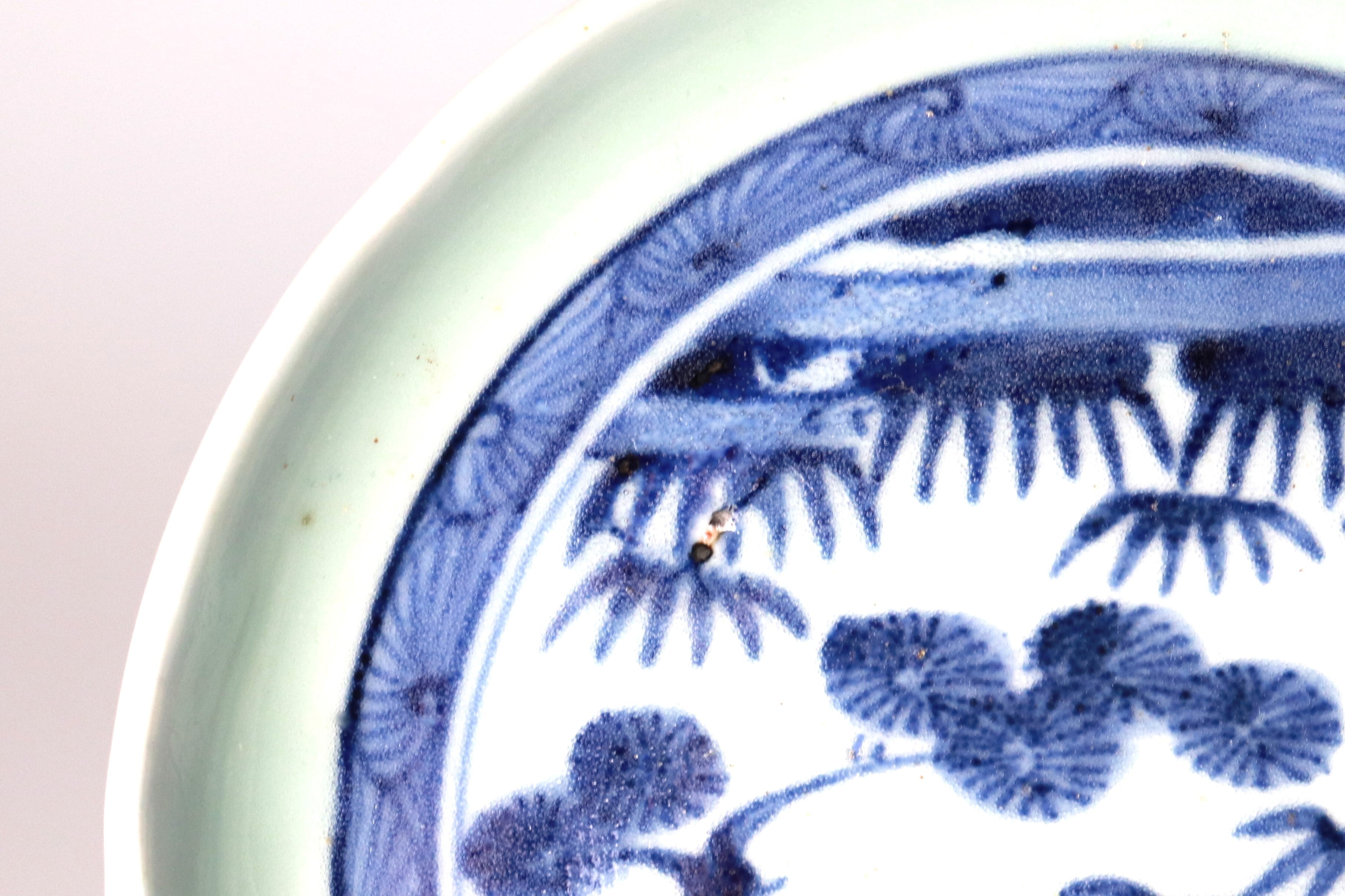 古伊万里 七寸皿 ② 色絵 青磁 菊文様 江戸期 古伊万里 七寸皿 ② 色絵