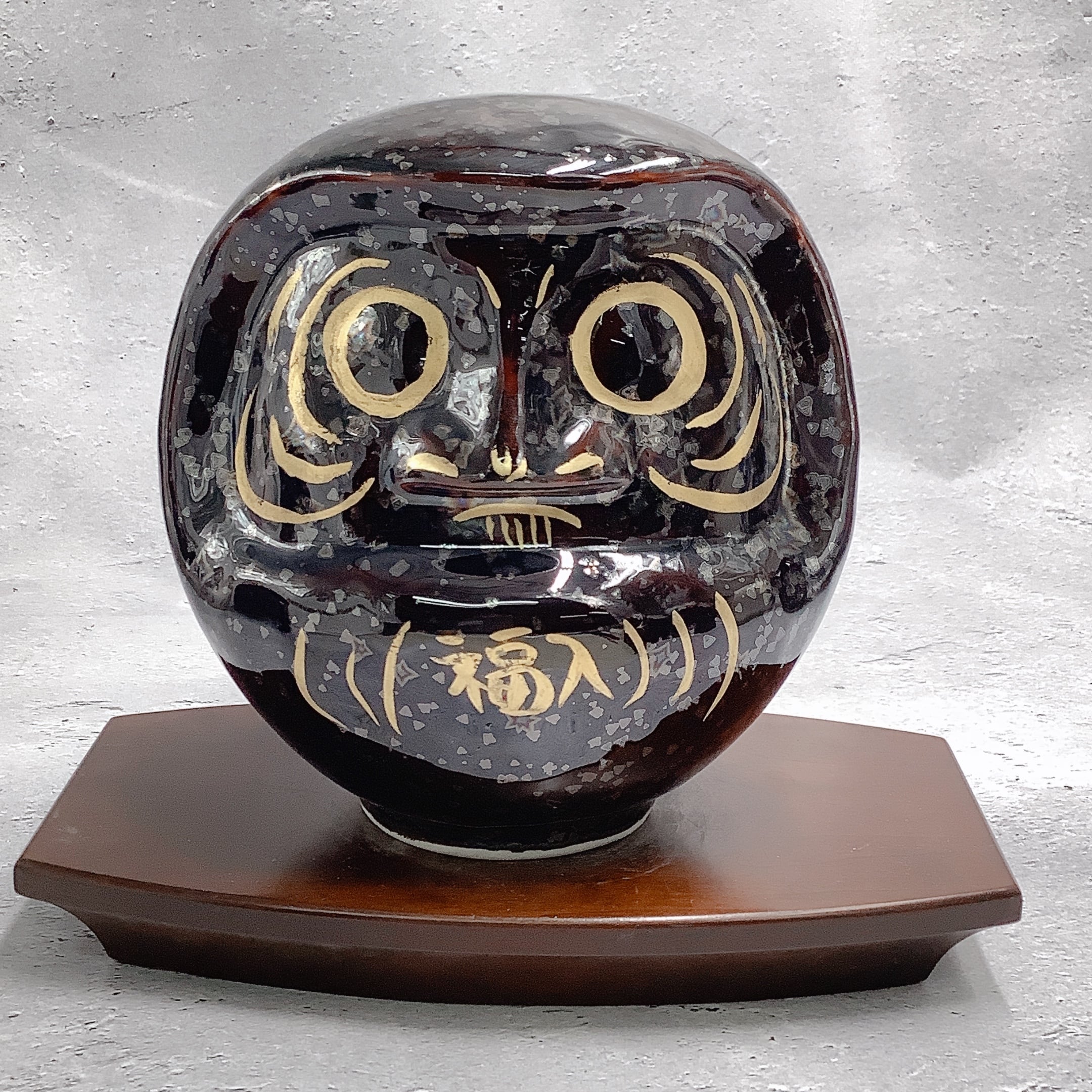 新作】達磨 ダルマ （大）星結晶×金彩 置物オブジェ | 京焼 陶あん