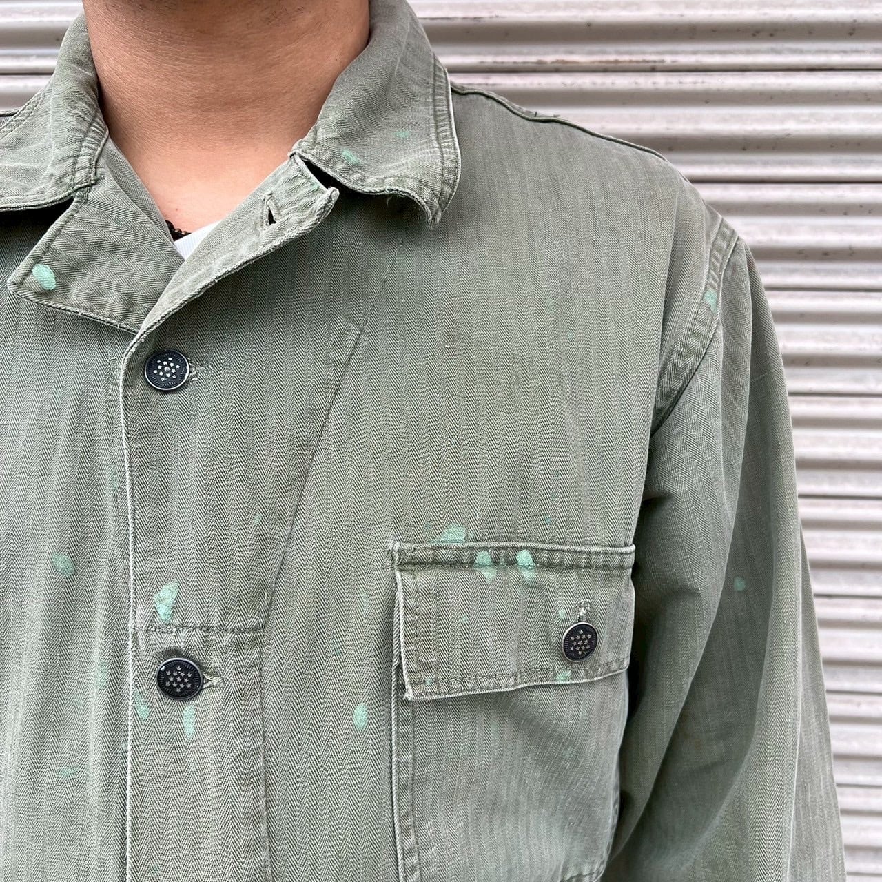 雰囲気抜群 40s US Army 実物 米軍 M43 カバーオール HBT ツナギ 13