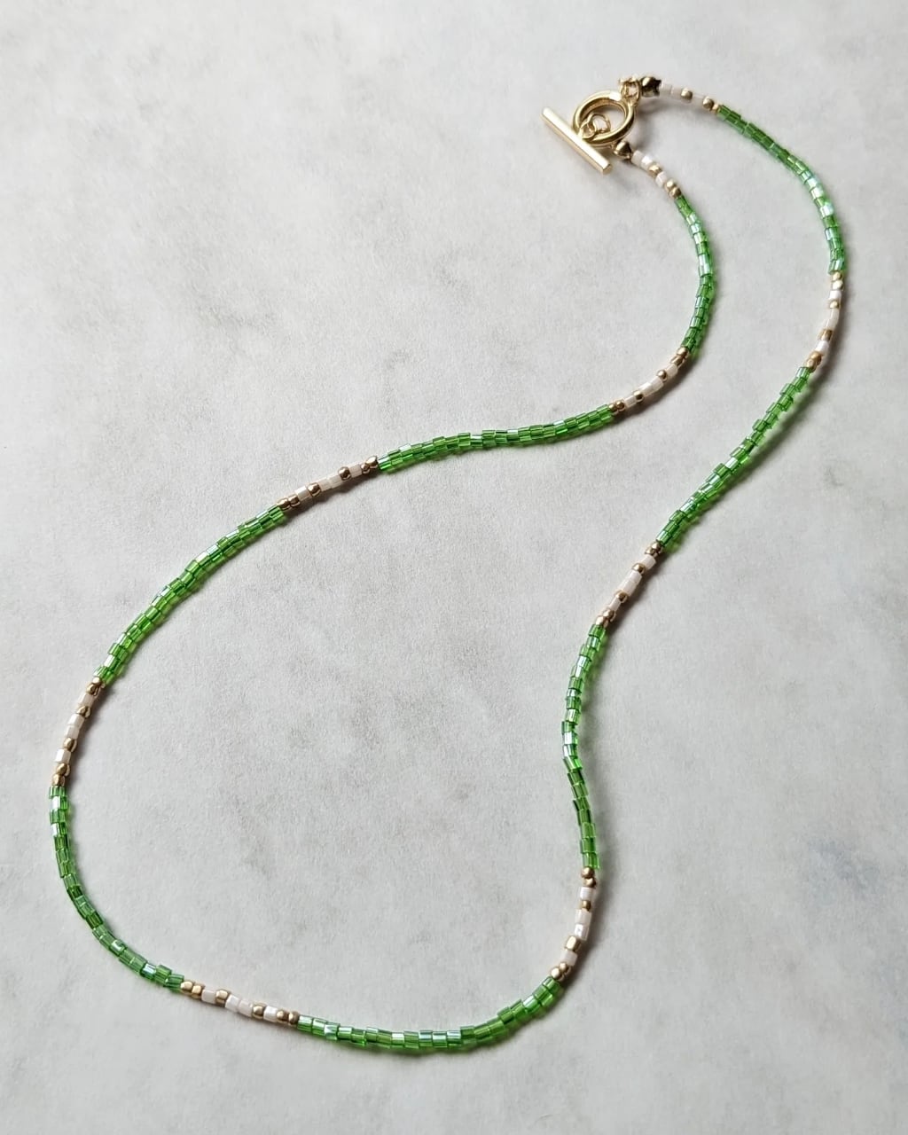 No.10 グリーンビーズのネックレス | m.m.h.（エムエムエイチ）