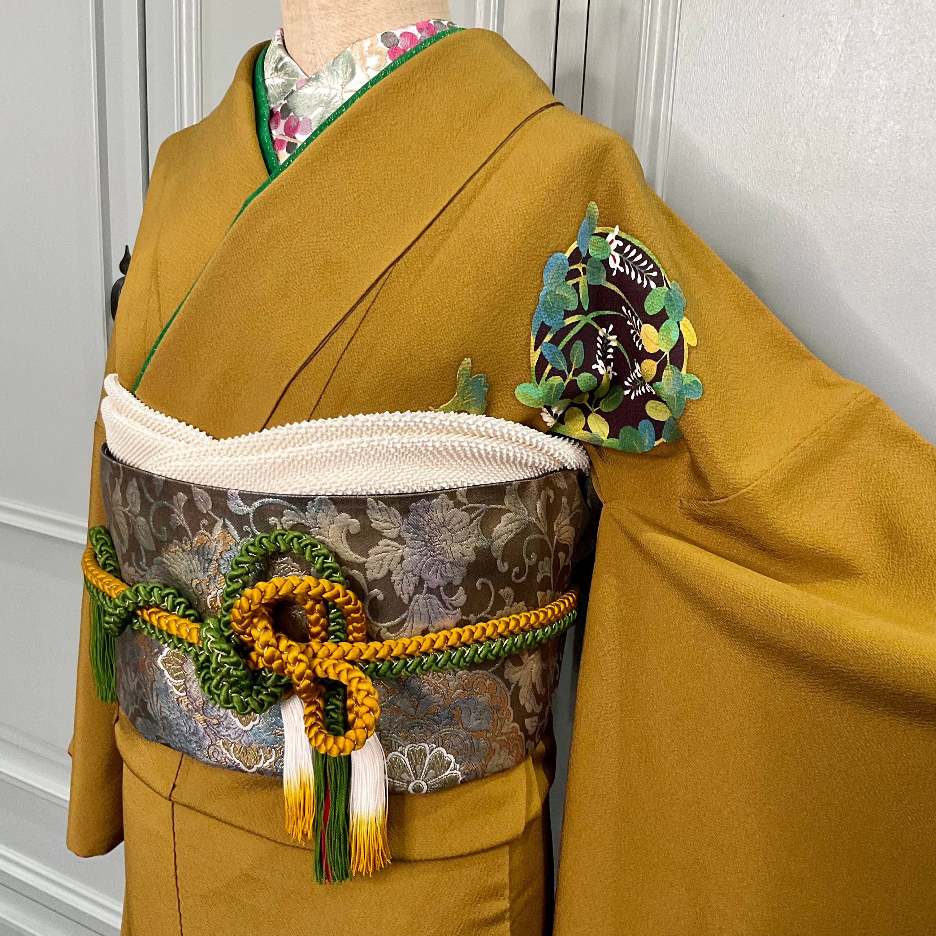 Ocher Flower＊マスタード 振袖セット カラシ色 花丸 成人式 卒業式