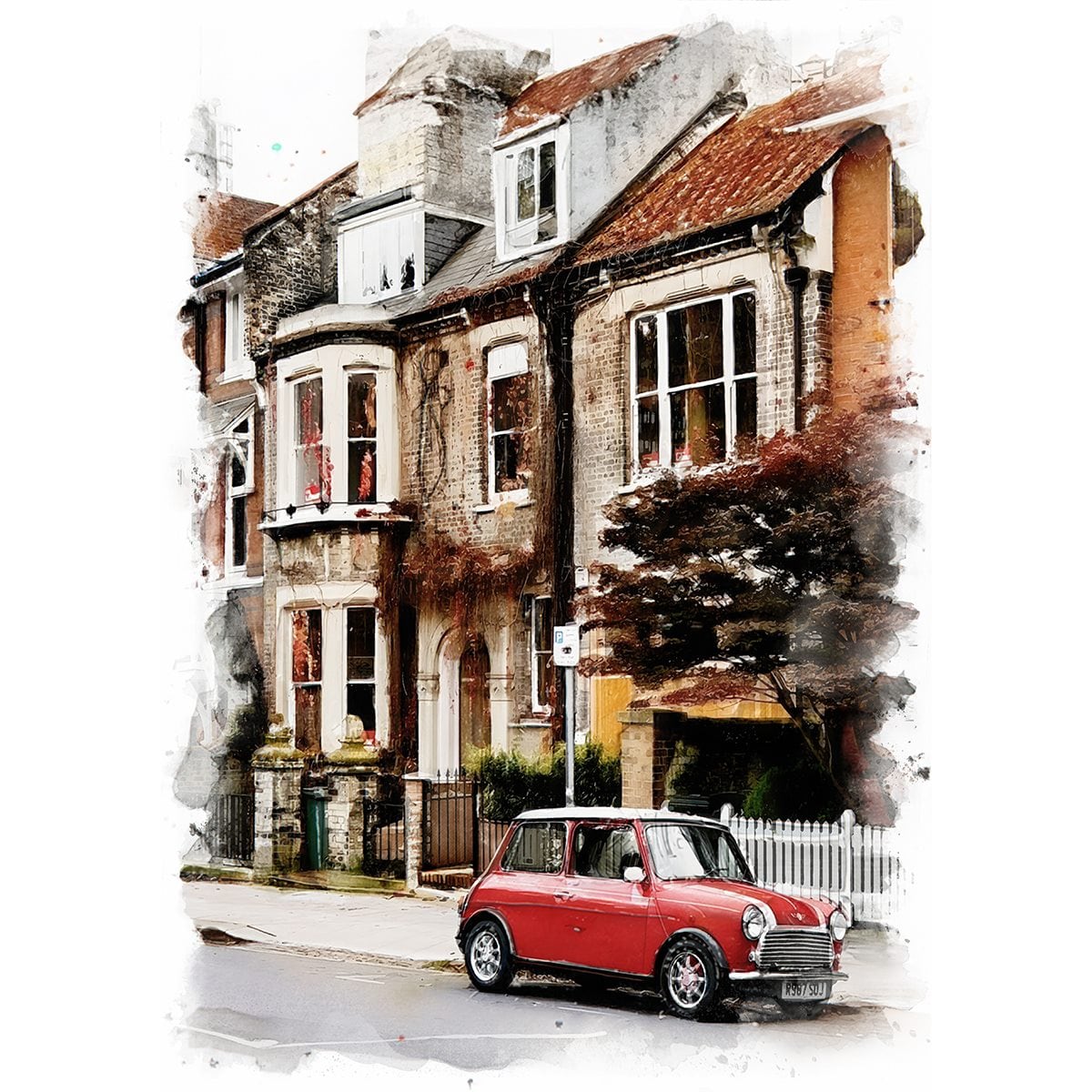 イギリスの田舎街 F10 風景画 油彩画 oil painting art イギリスの田舎街